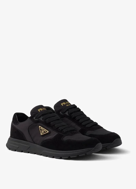 Prada Prax suede and Re-Nylon Sneakers Black