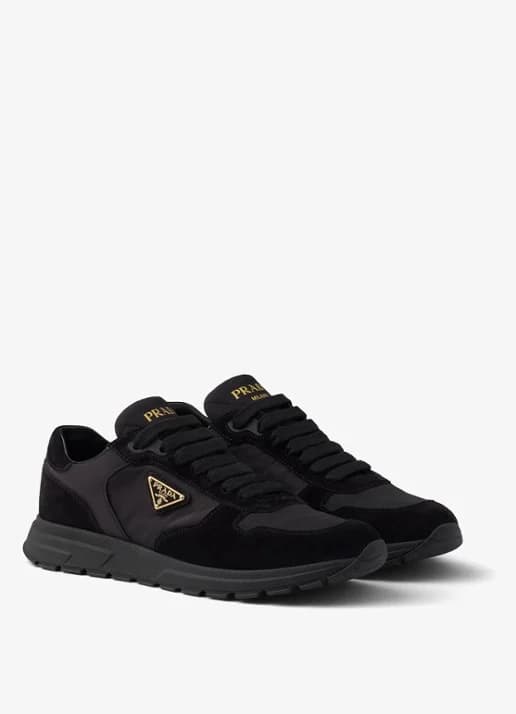 Prada Prax suede and Re-Nylon Sneakers Black