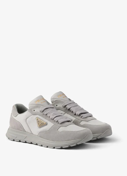 Prada Prax suede and Re-Nylon Sneakers Grey
