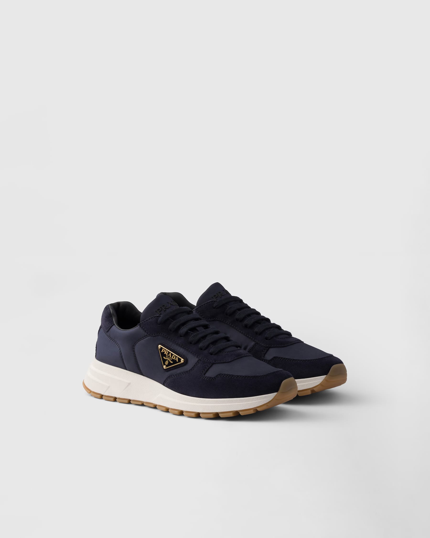 Prada Prax suede and Re-Nylon Sneakers Navy Blue