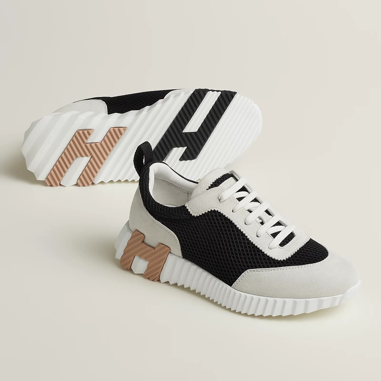 Hermes Bouncing Sneakers Black Multicolor Crème H