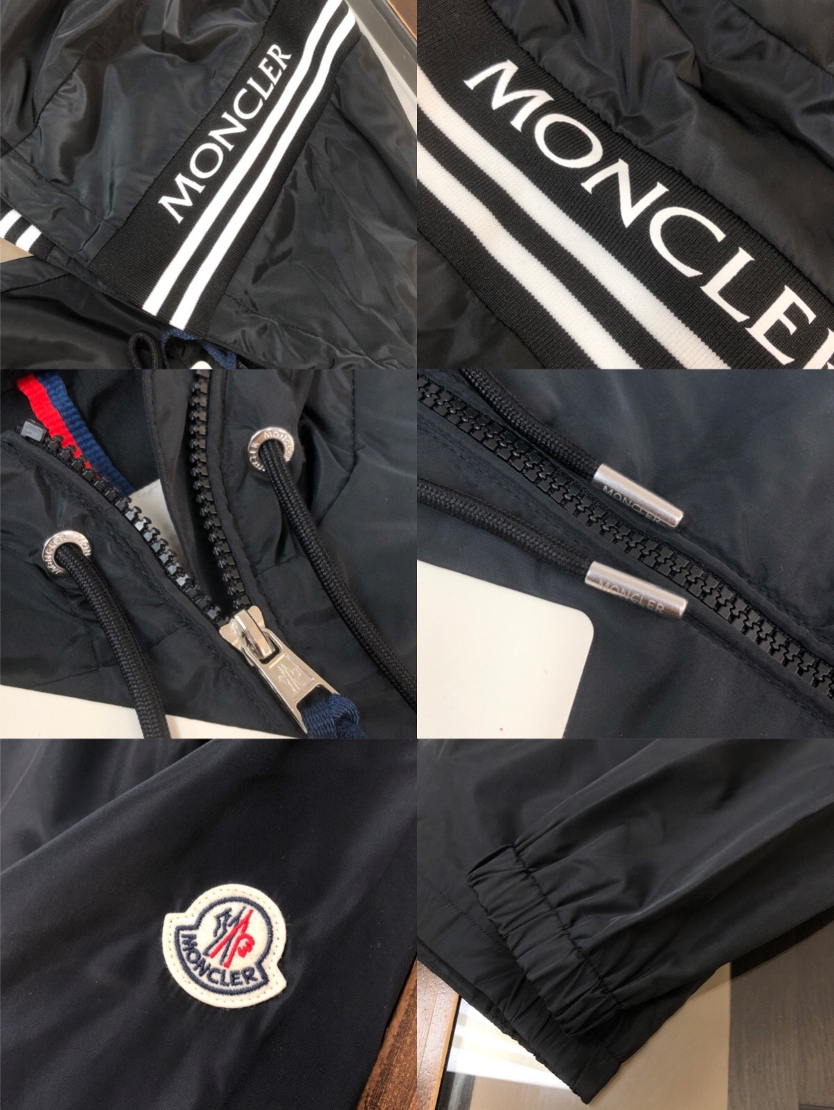 Moncler Hooded Logo Jacket Black - Image 4