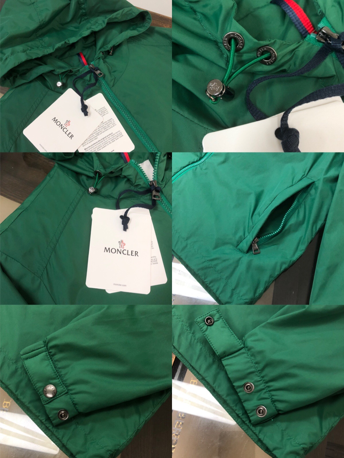 Moncler Etiache Hooded Rain Jacket Green - Image 4