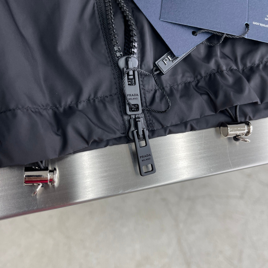 Prada Re-Nylon Blouson Stripe Jacket Black - Image 2