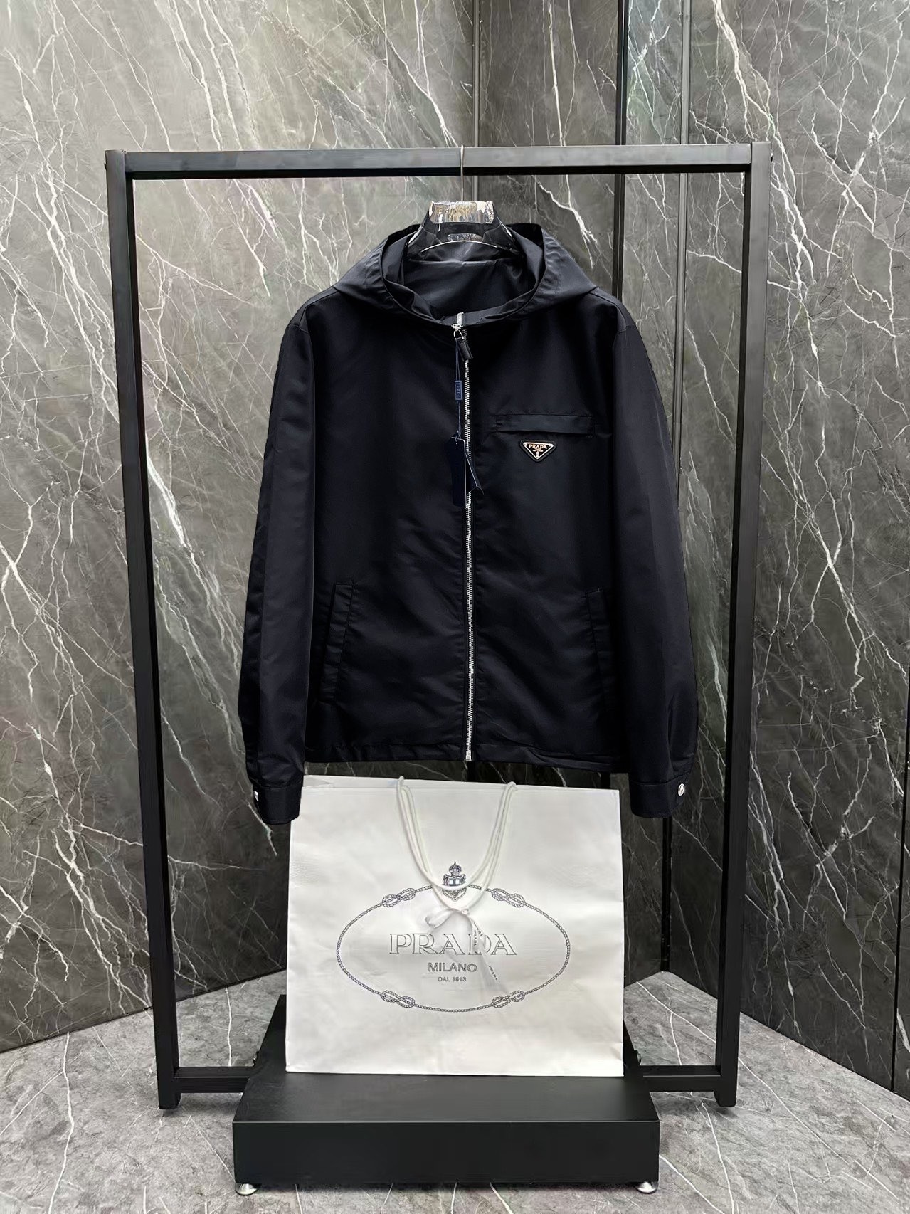 Prada Re-Nylon Blouson Jacket Black
