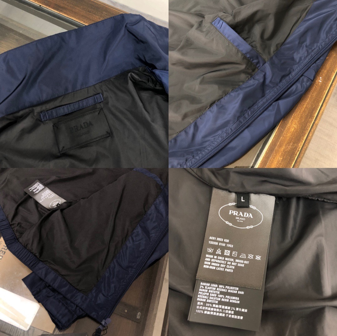 Prada Re-Nylon Recycle Short Jacket Navy Blue - Image 2