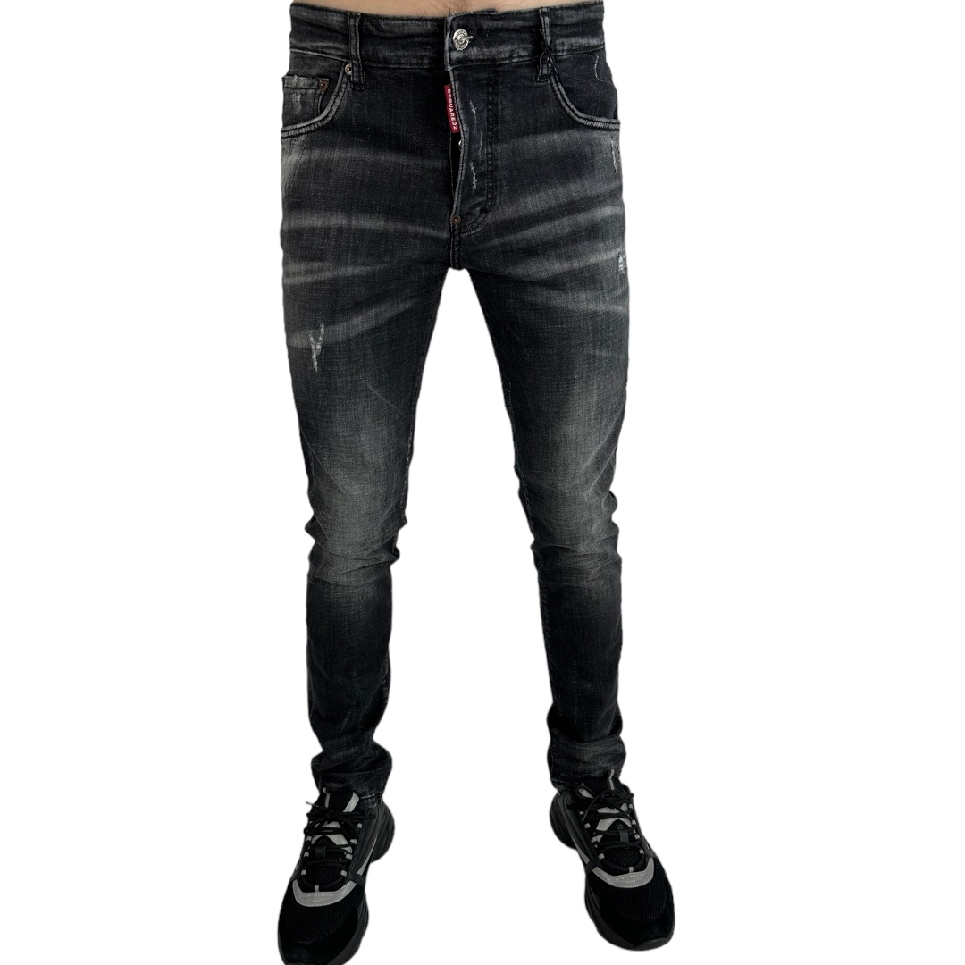 Dsq2 Jeans Leather Patch Black