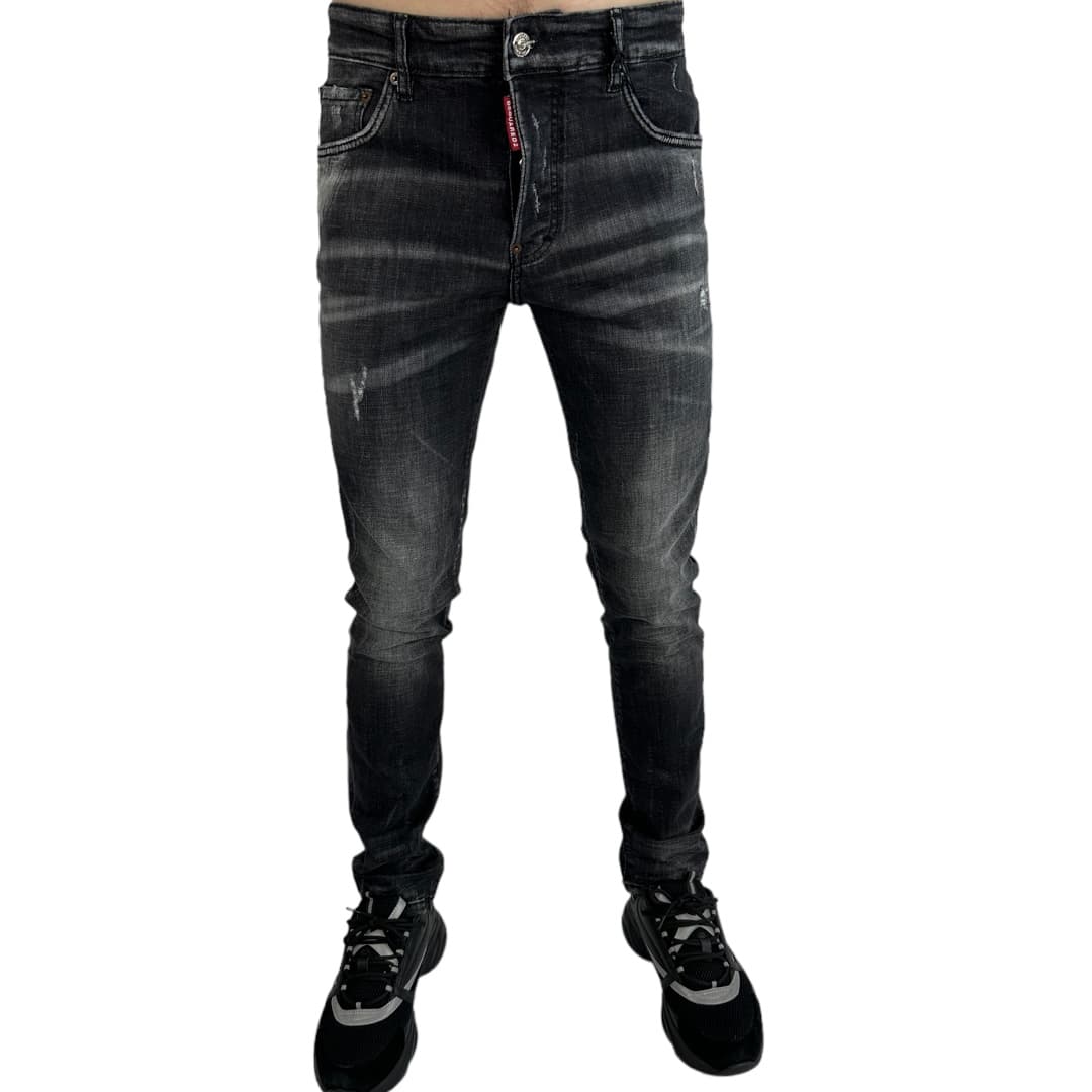 Dsq2 Jeans Leather Patch Black