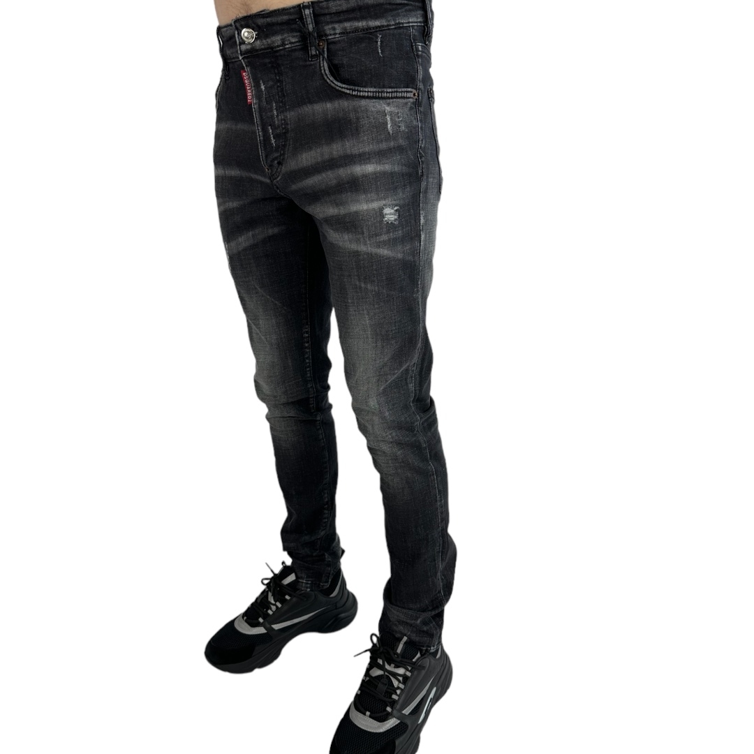 Dsq2 Jeans Leather Patch Black - Image 2
