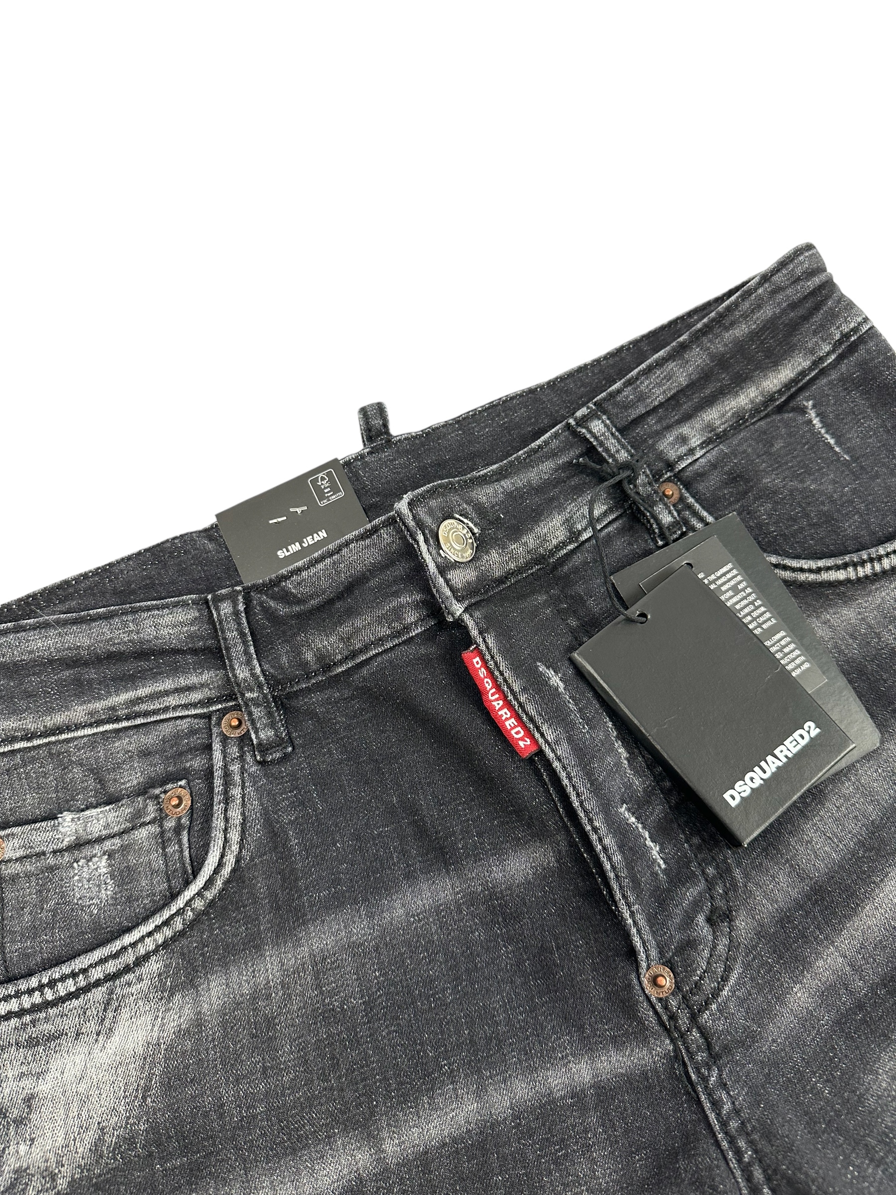 Dsq2 Jeans Leather Patch Black - Image 4