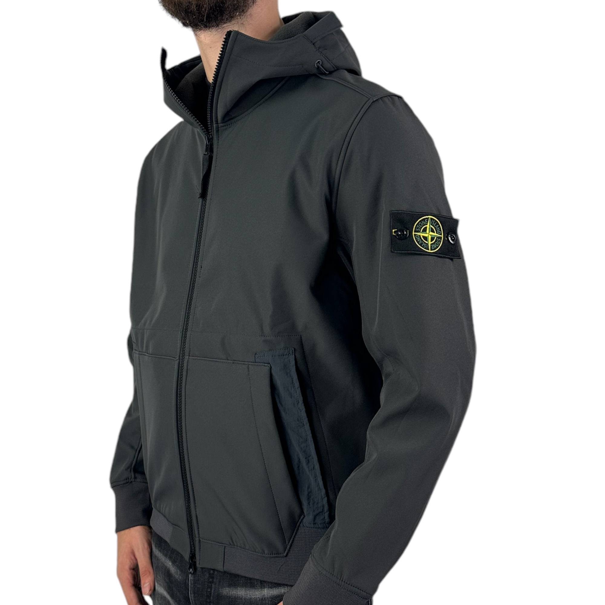 Stone Island Soft Shell Jacket Grey - Image 2