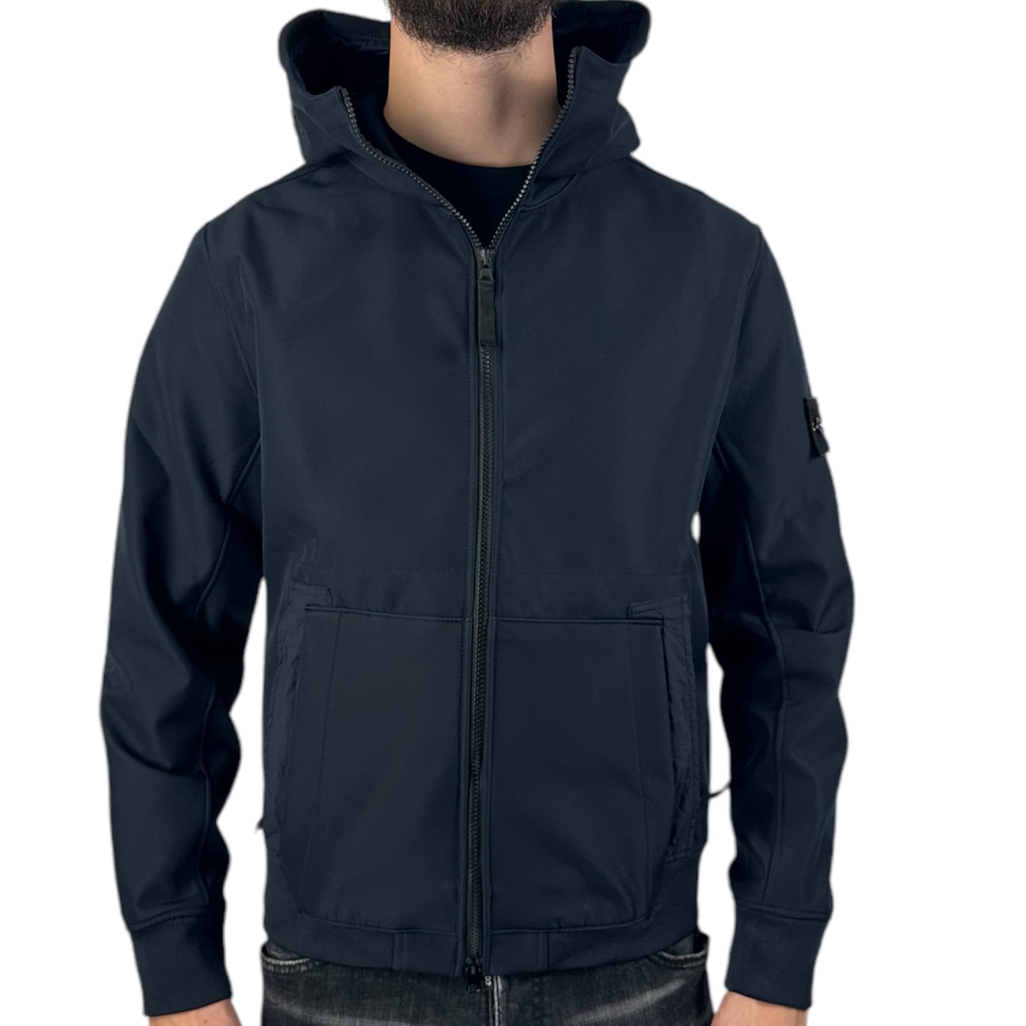 Stone Island Soft Shell Jacket Navy Blue