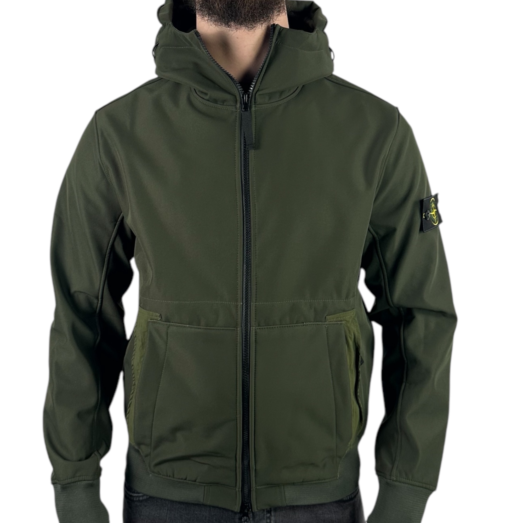 Stone Island Soft Shell Jacket Khaki Green