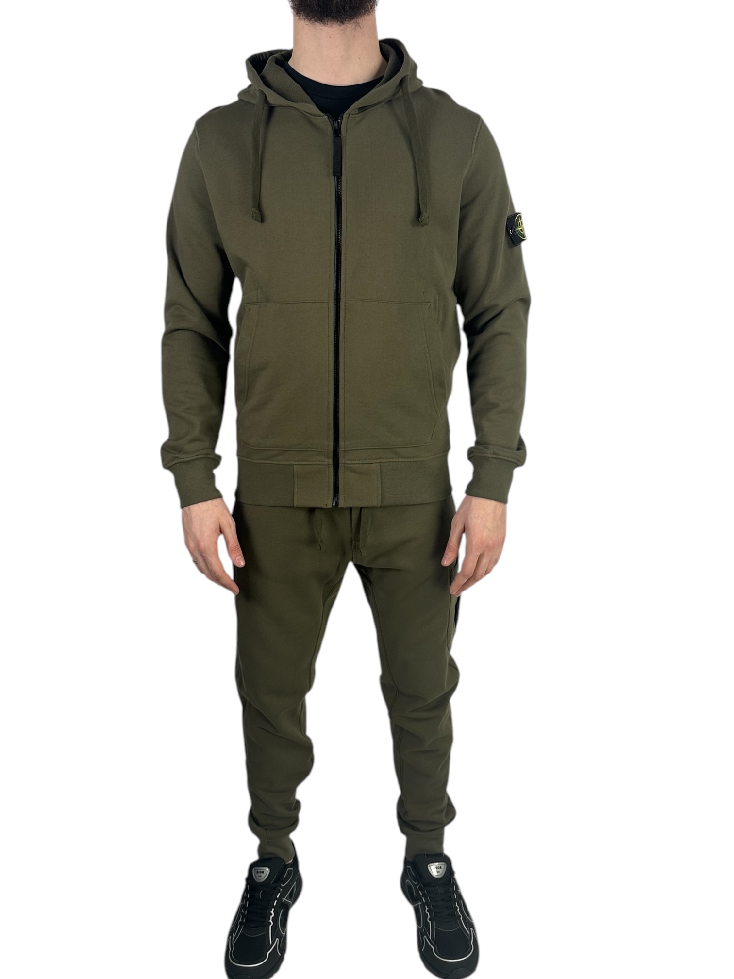 Stone Island Zipper Tracksuit Khaki Green - Image 2