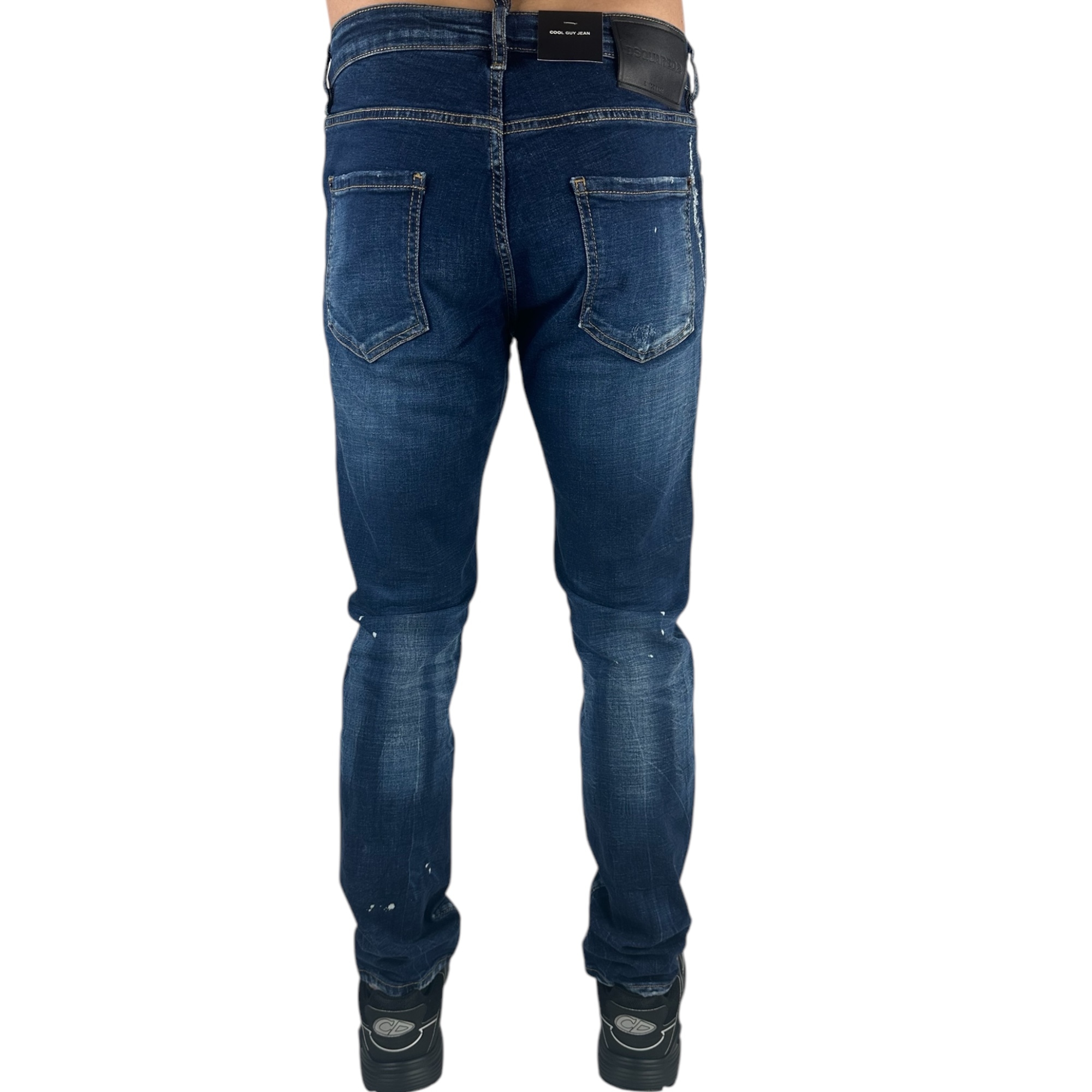 Dsq2 Jeans Leather Patch Blue - Image 3