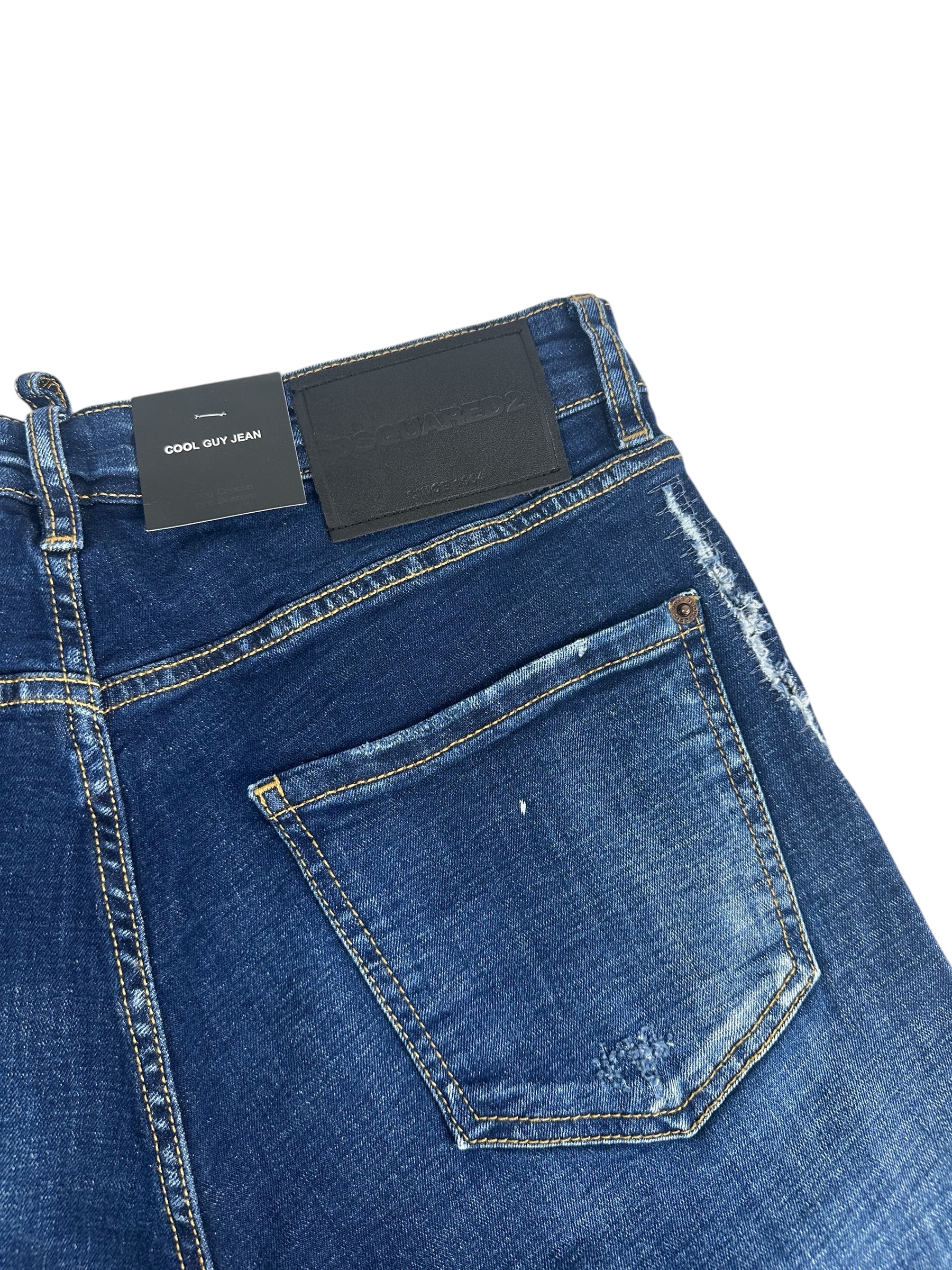 Dsq2 Jeans Leather Patch Blue - Image 6