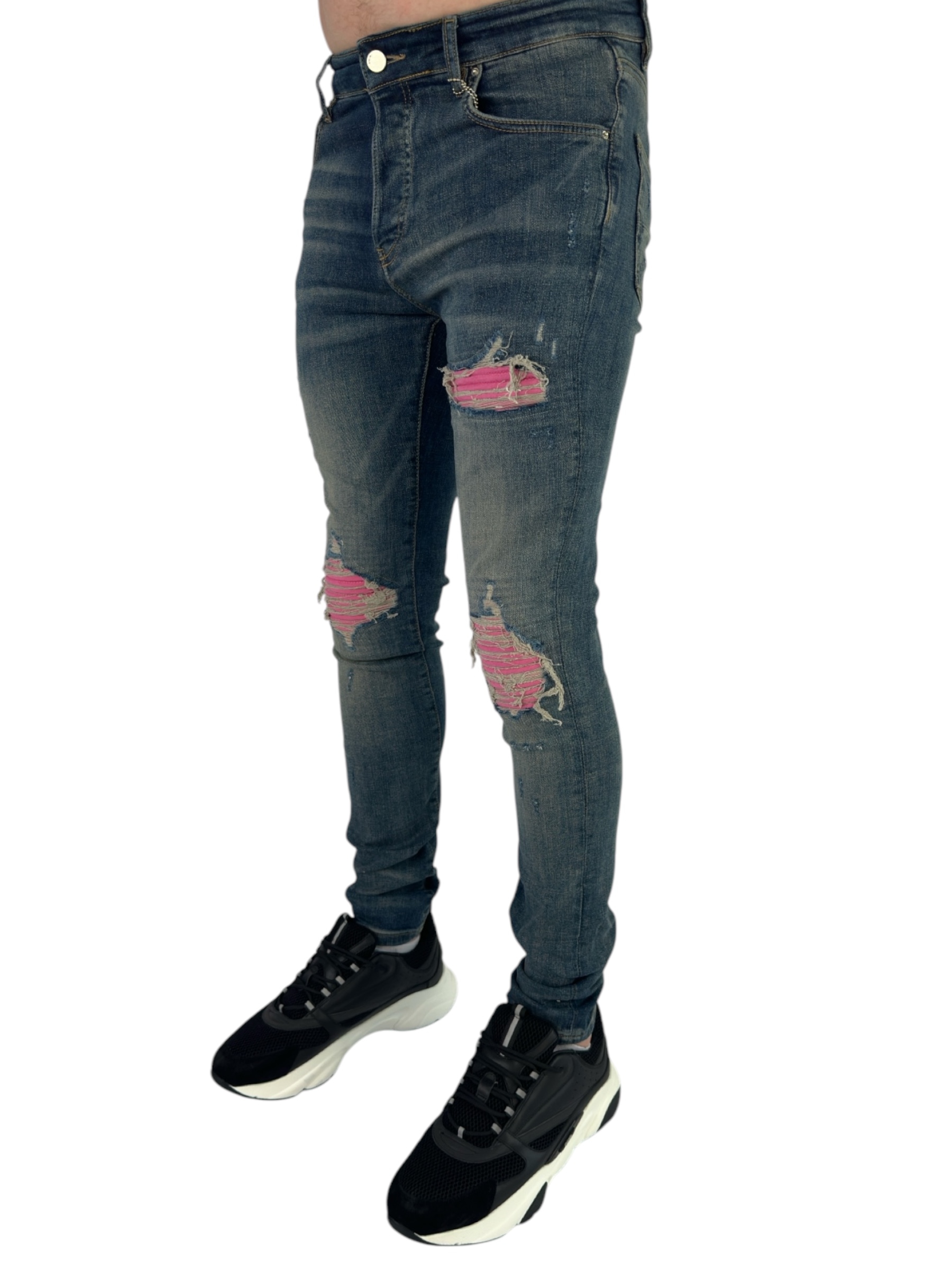 Amiri jeans Pink Patch Blue - Image 2