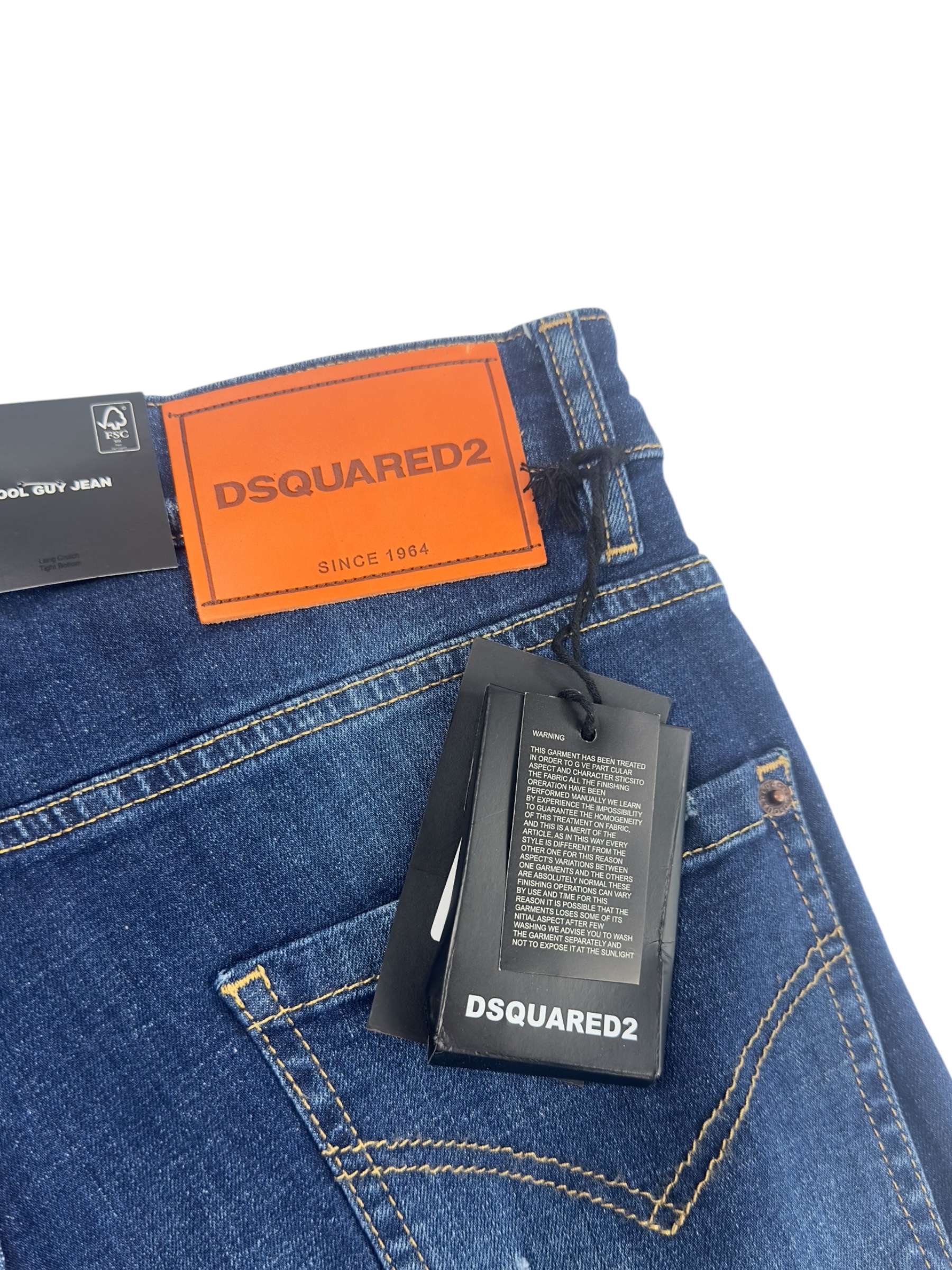 Dsq2 Jeans Brown Patch Blue - Image 6