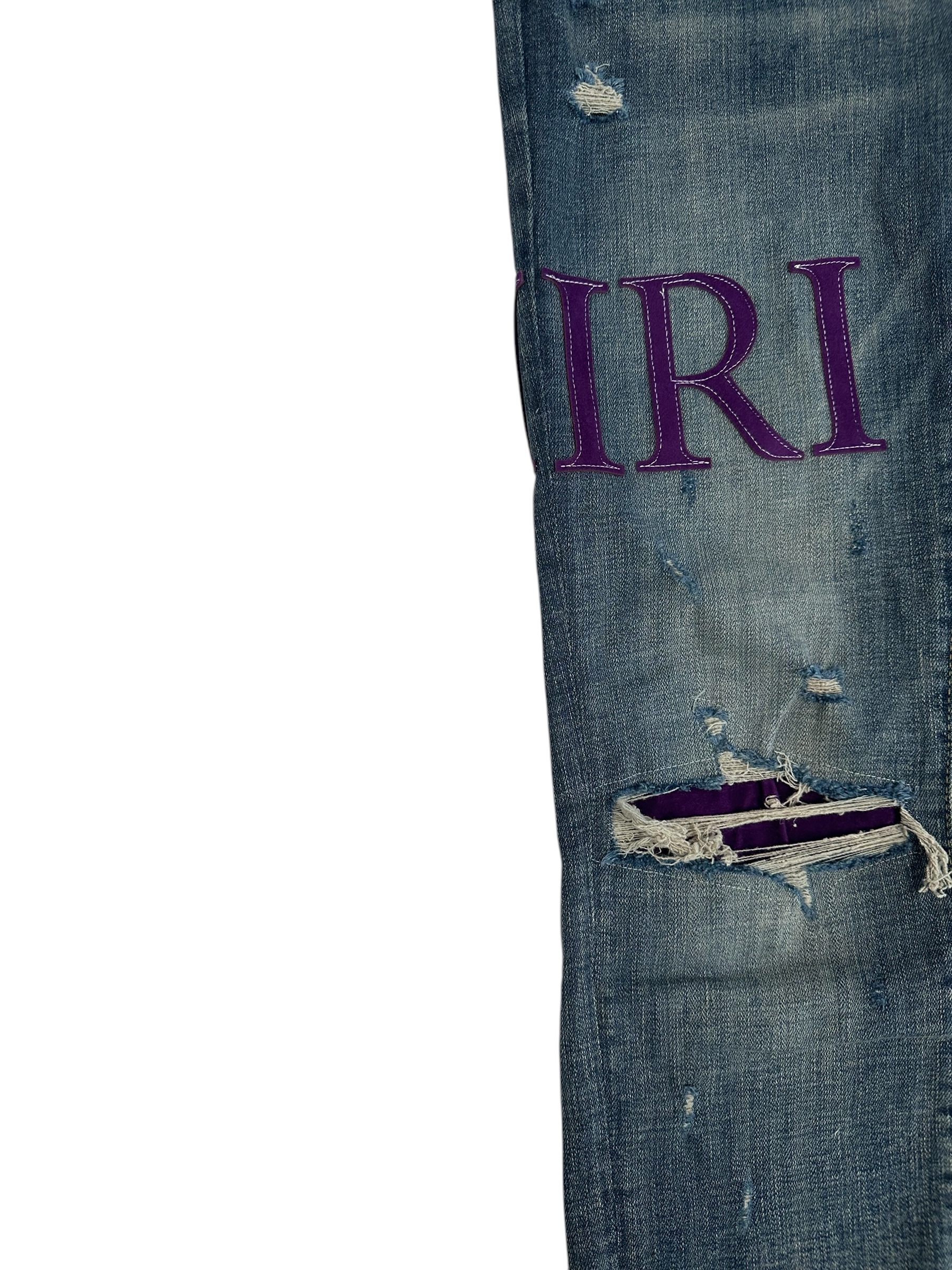 Amiri jeans Purple Logo Blue - Image 5