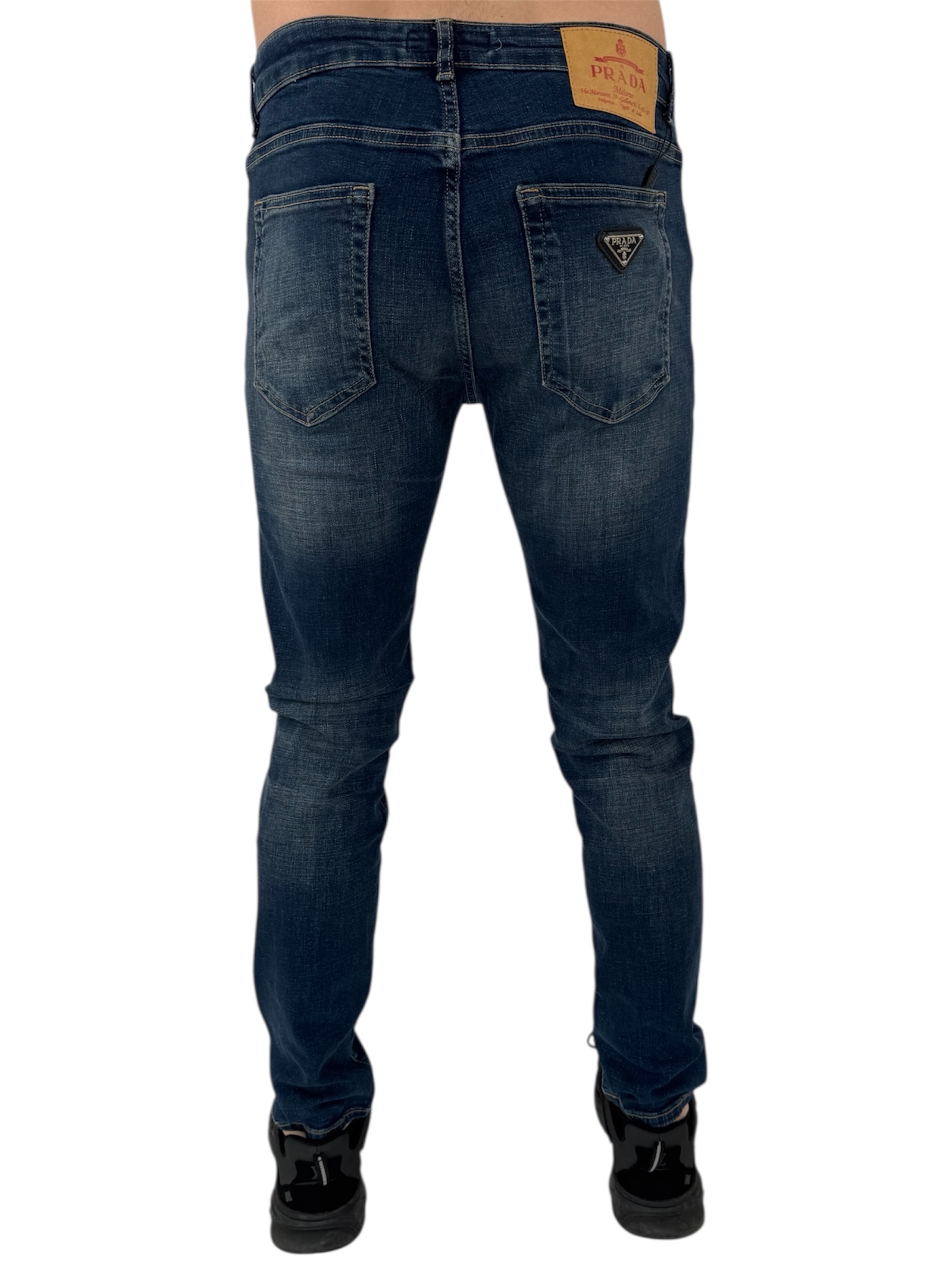 Prada Jeans Silver Logo Blue - Image 3