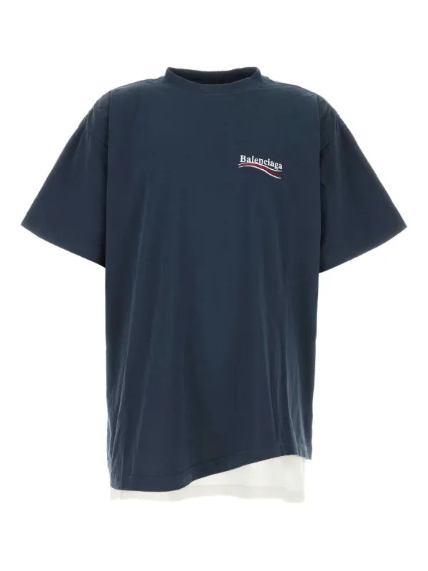 Balenciaga T-shirt Political Navy Blue - Image 1