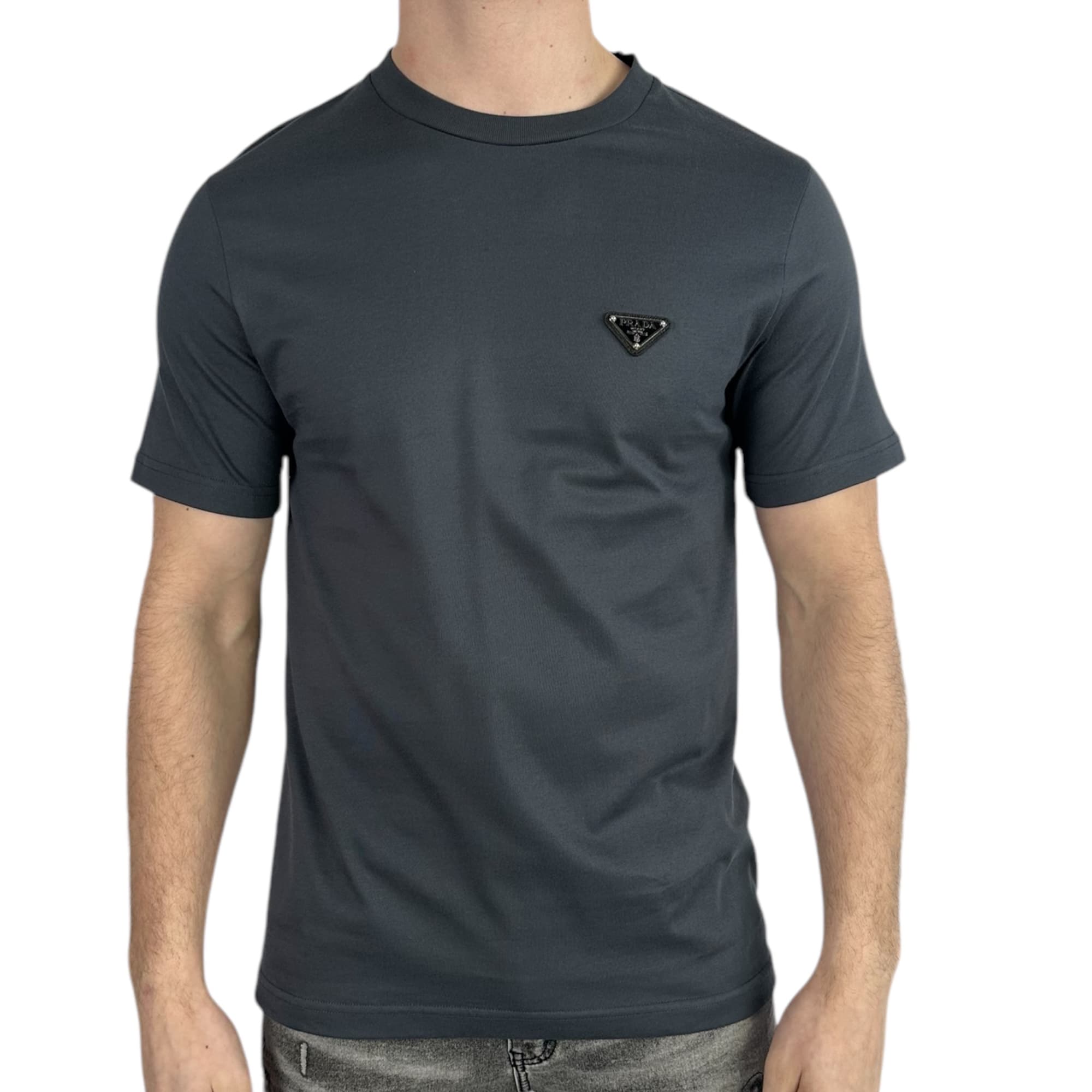Prada T-shirt Basic Logo Antraciet