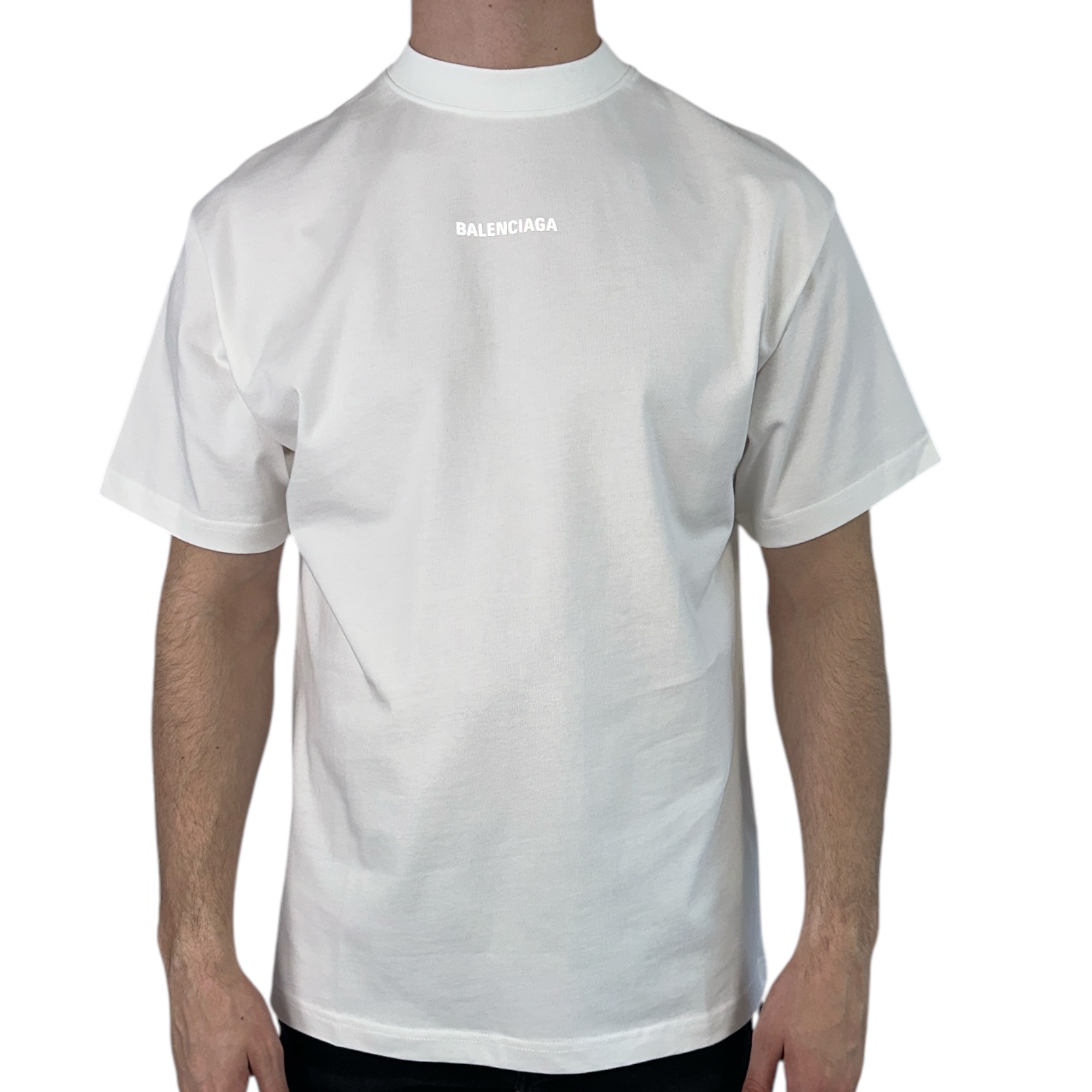Balenciaga T-shirt Reflective Logo White - Image 4