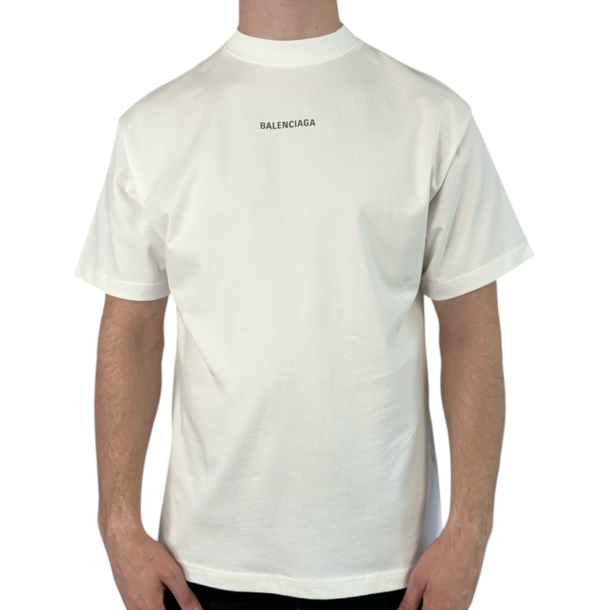 Balenciaga T-shirt Reflective Logo White - Image 1