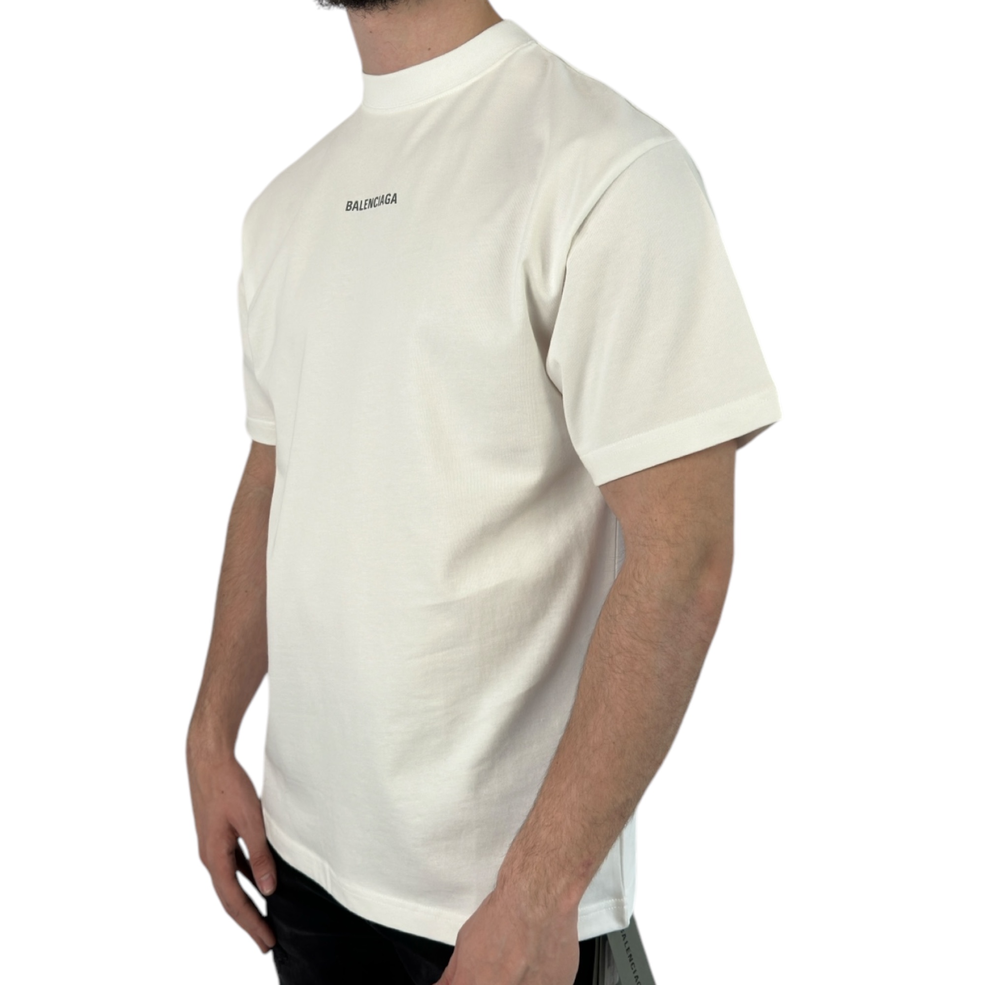 Balenciaga T-shirt Reflective Logo White - Image 2