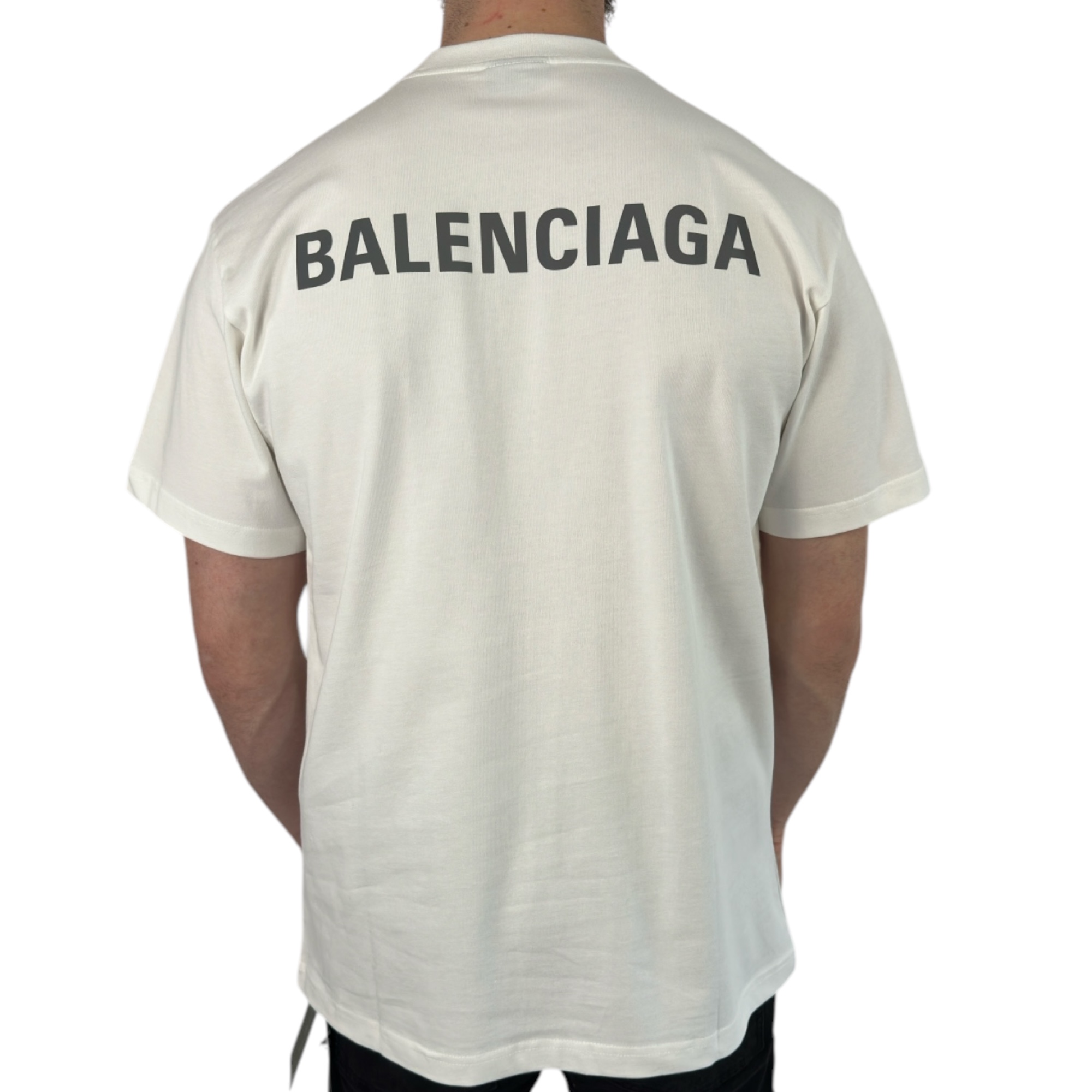 Balenciaga T-shirt Reflective Logo White - Image 3