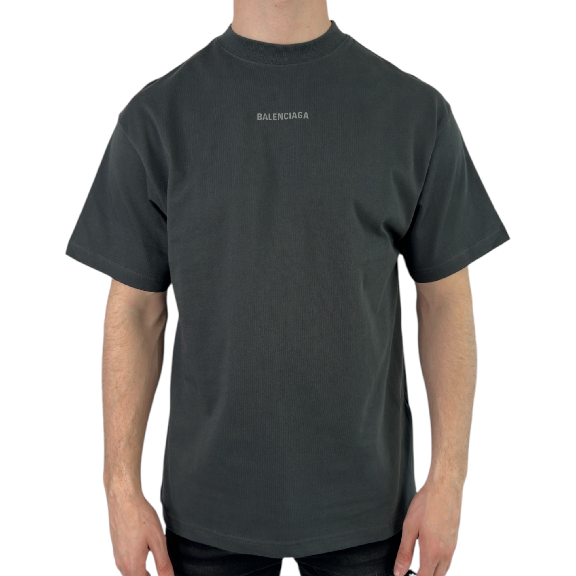Balenciaga T-shirt Reflective Logo Antraciet - Image 1