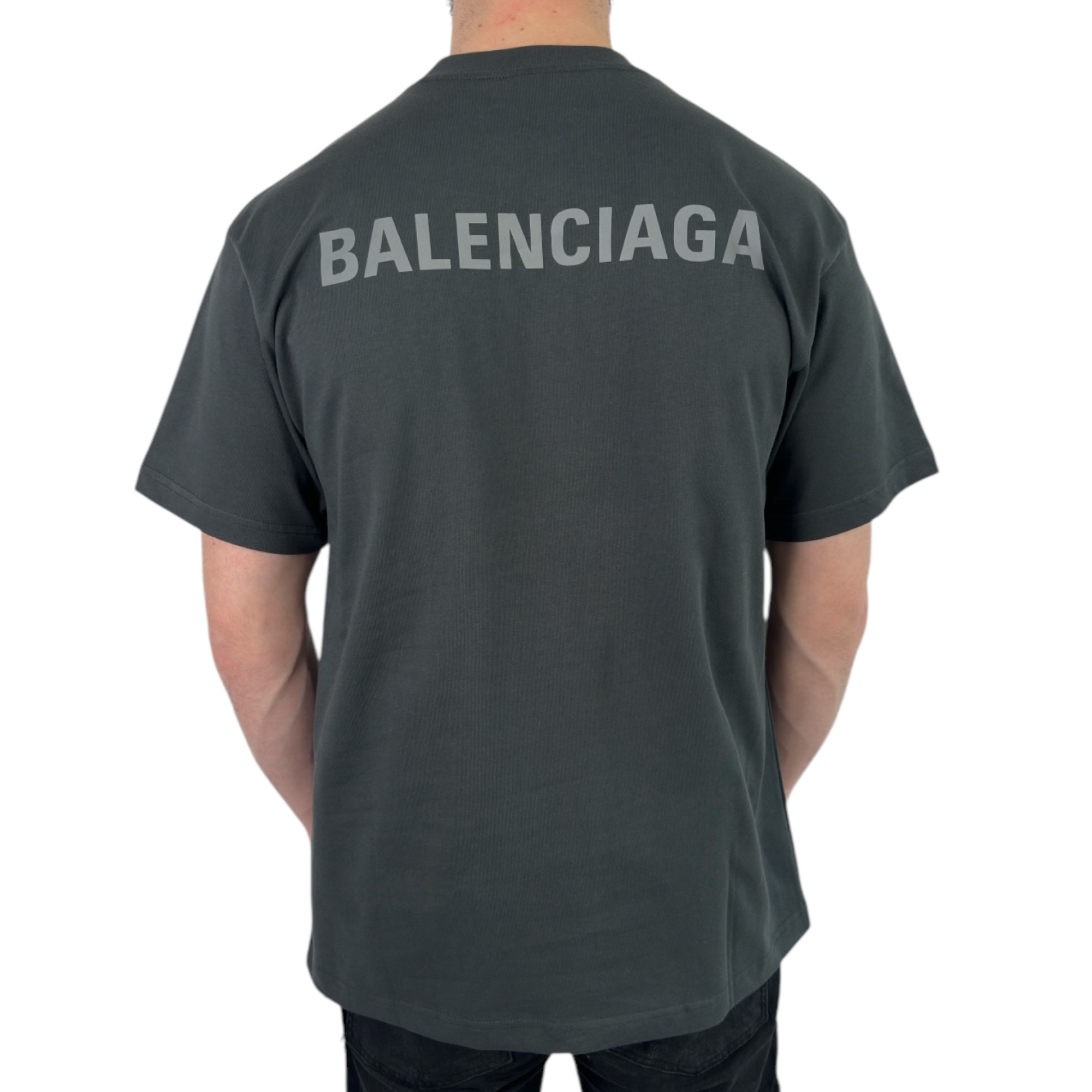 Balenciaga T-shirt Reflective Logo Antraciet - Image 3