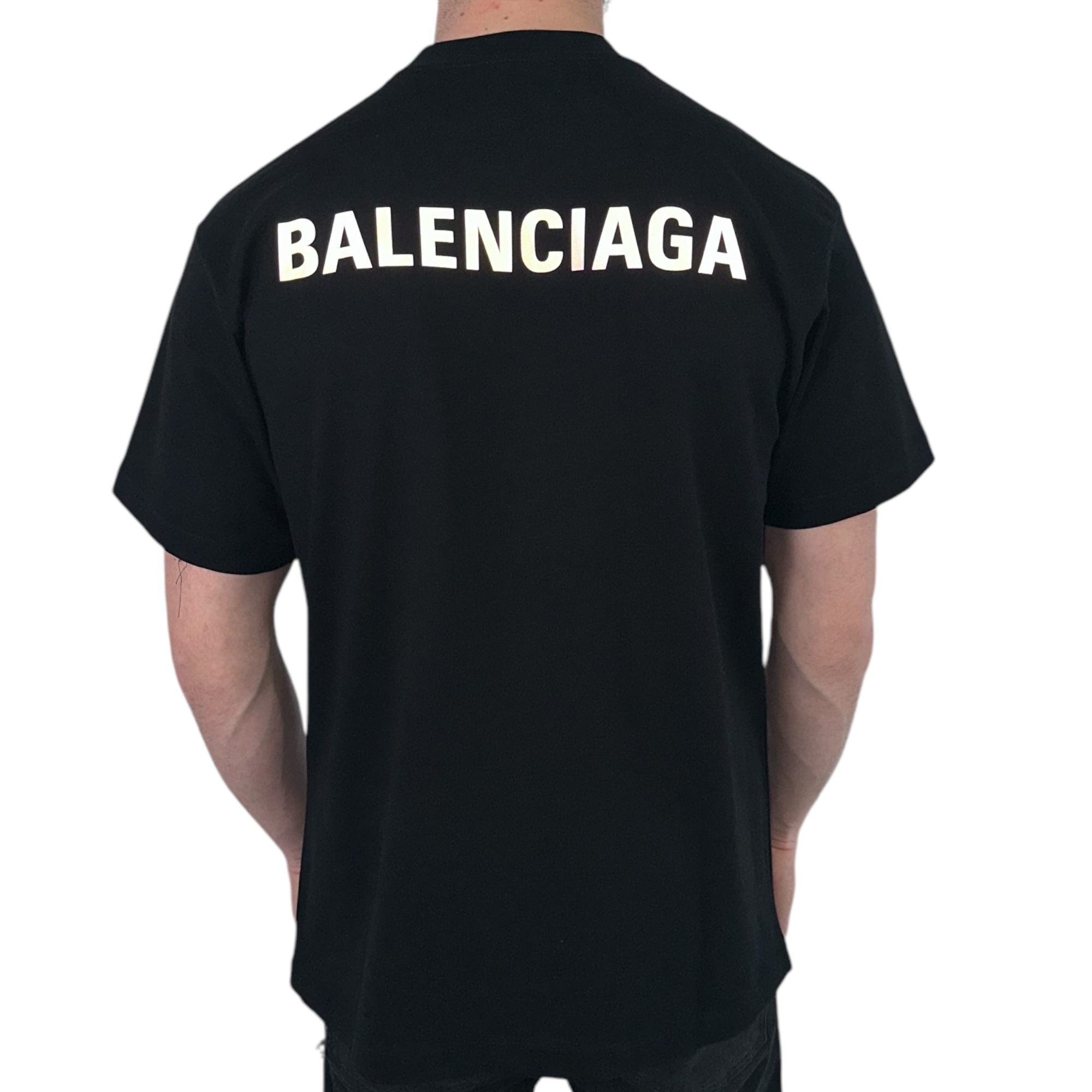 Balenciaga T-shirt Reflective Logo Black - Image 5