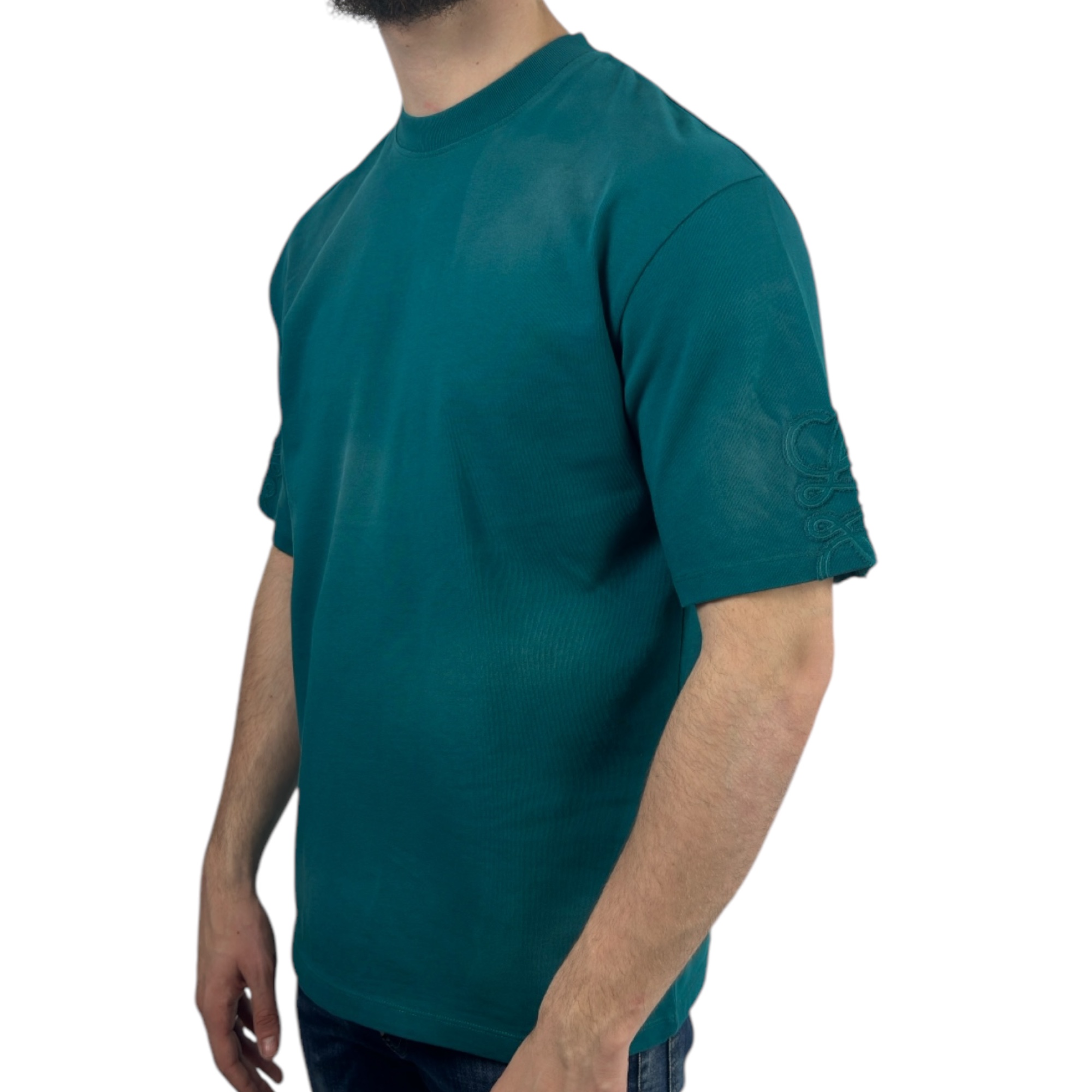 Loewe T-shirt Arm Logo Turquoise - Image 2