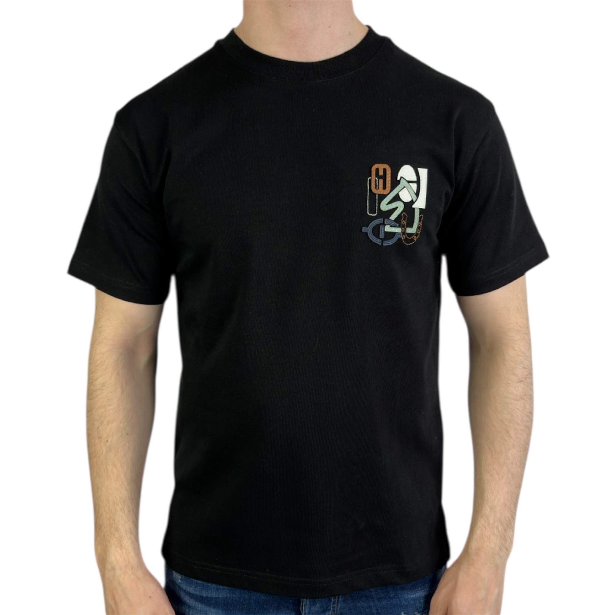 Hermes T-shirt Logo Print Black - Image 1