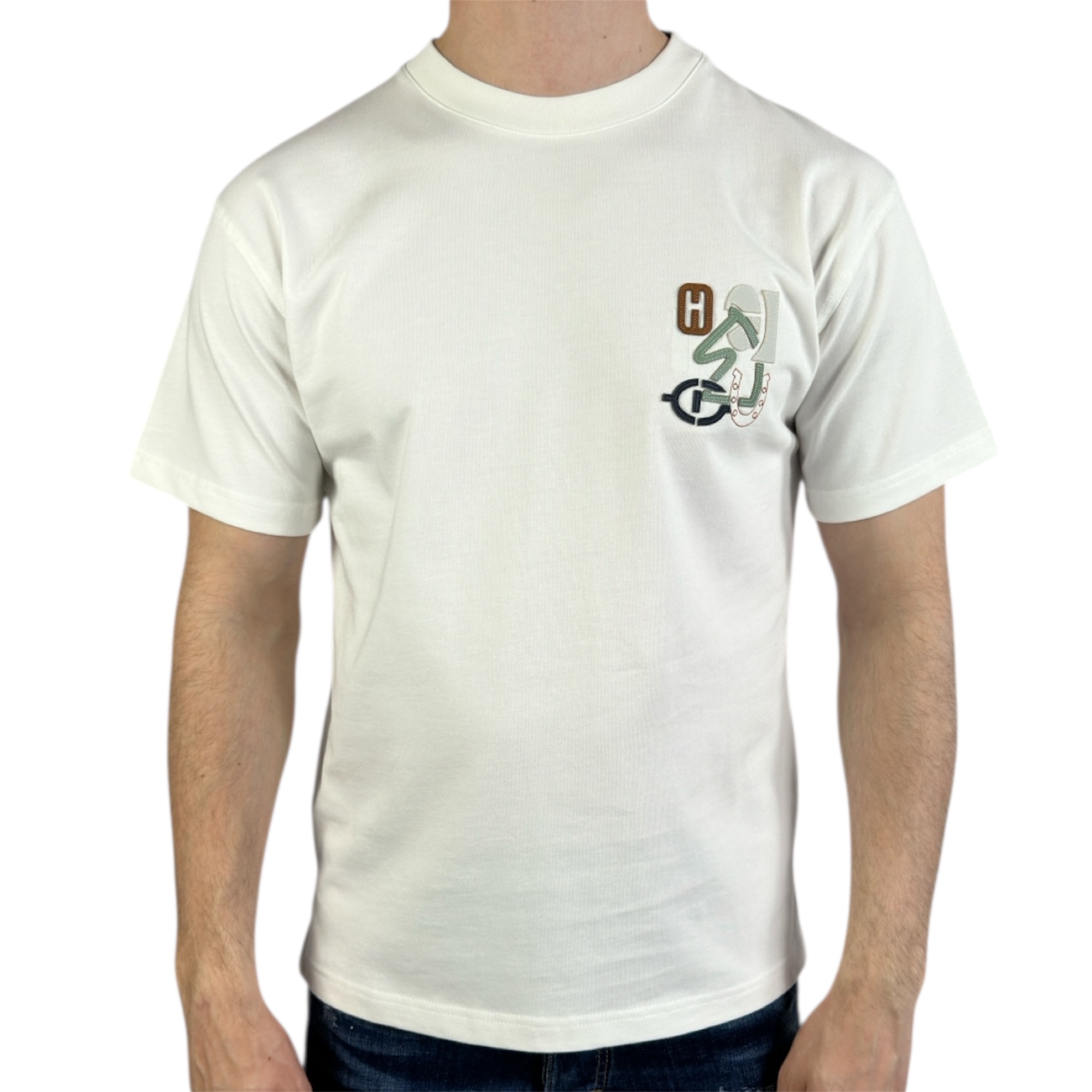 Hermes T-shirt Logo Print White - Image 1