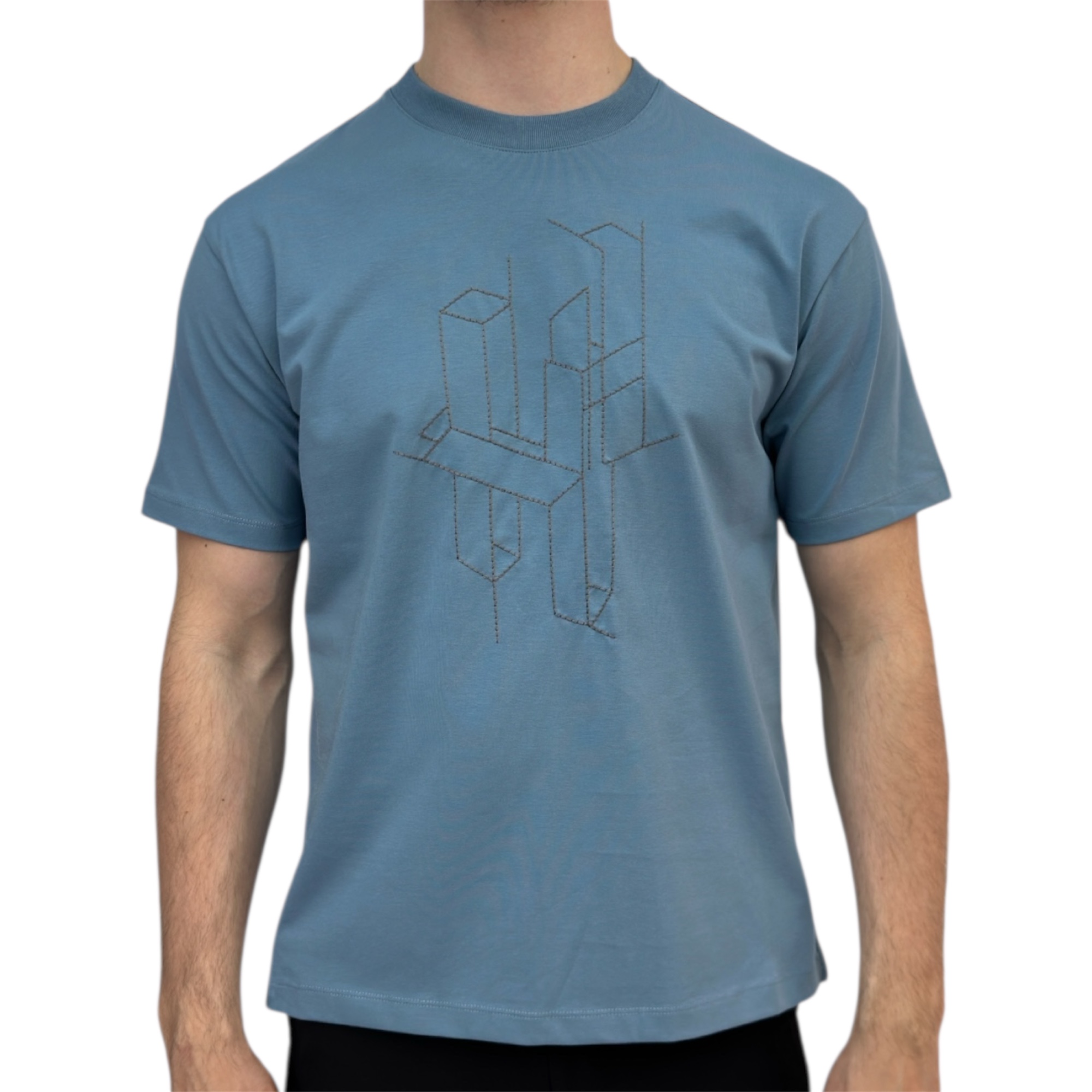 Hermes T-shirt H 3D Print Ciel Blue - Image 1