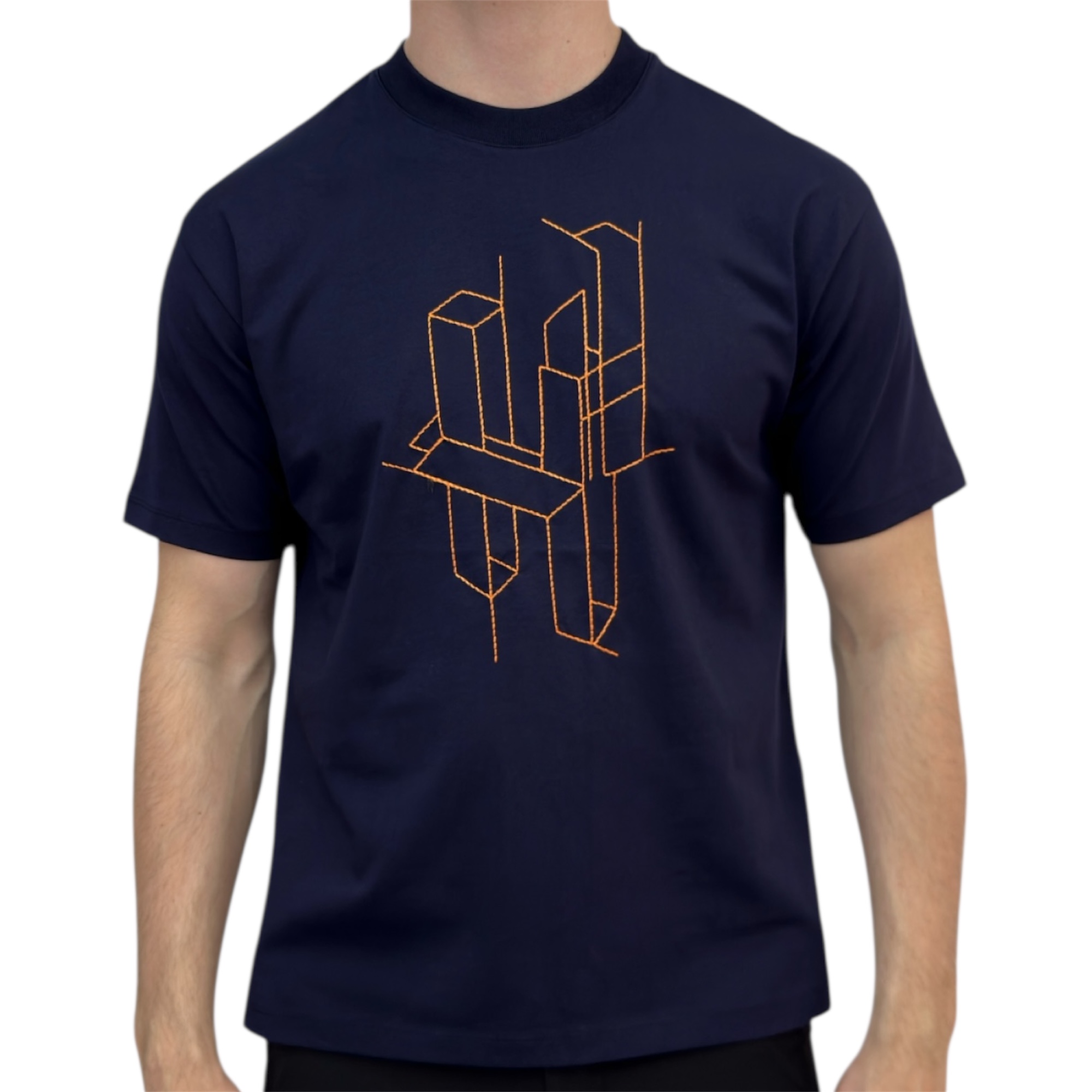 Hermes T-shirt H 3D Print Navy Blue - Image 1
