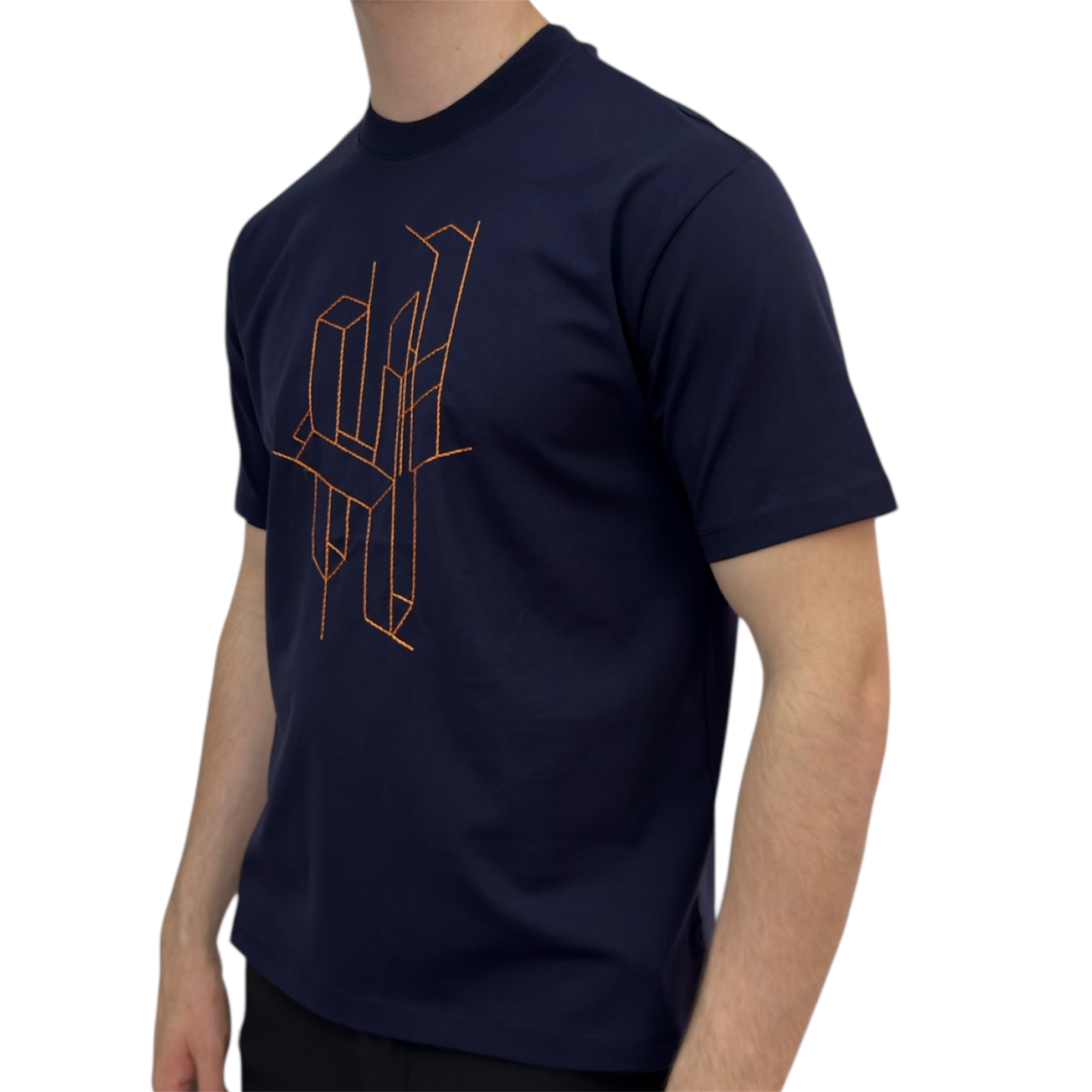 Hermes T-shirt H 3D Print Navy Blue - Image 2