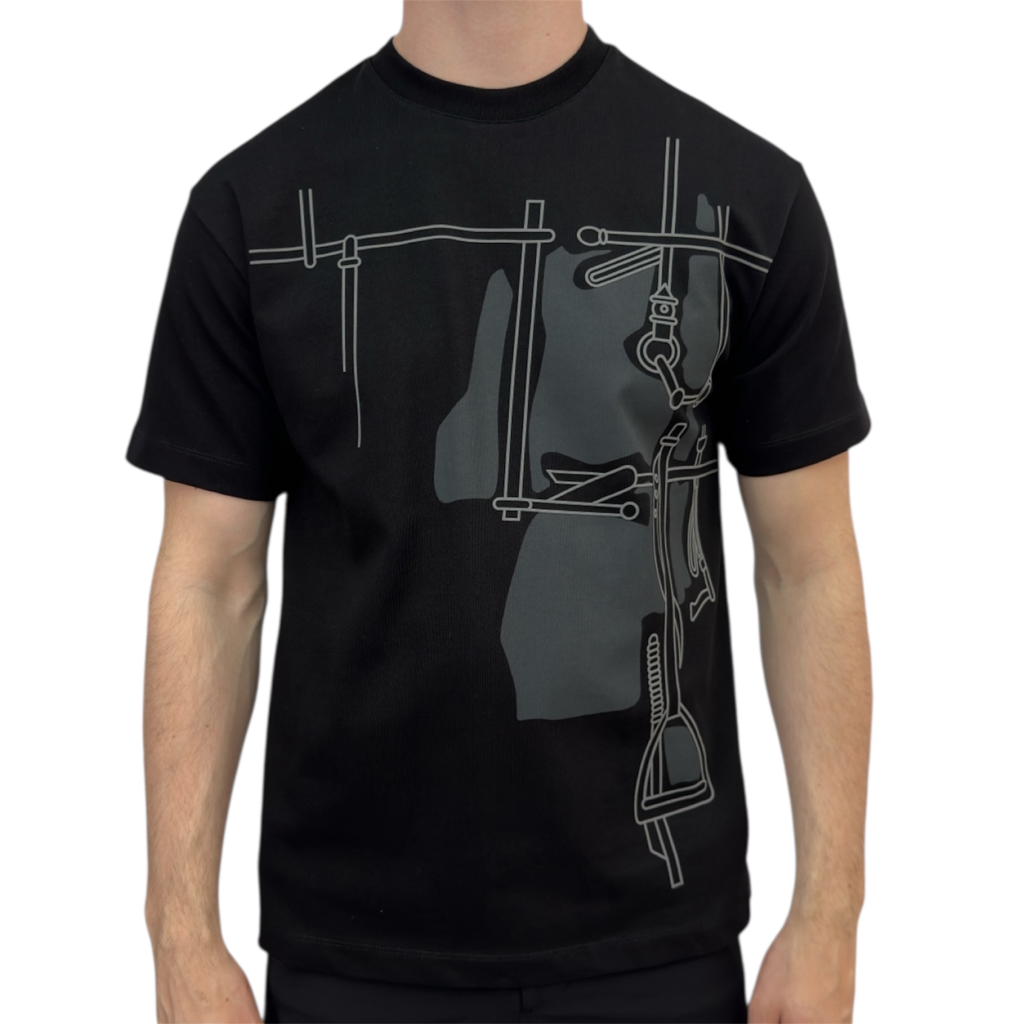 Hermes T-shirt Harnais en Gouache Black - Image 1
