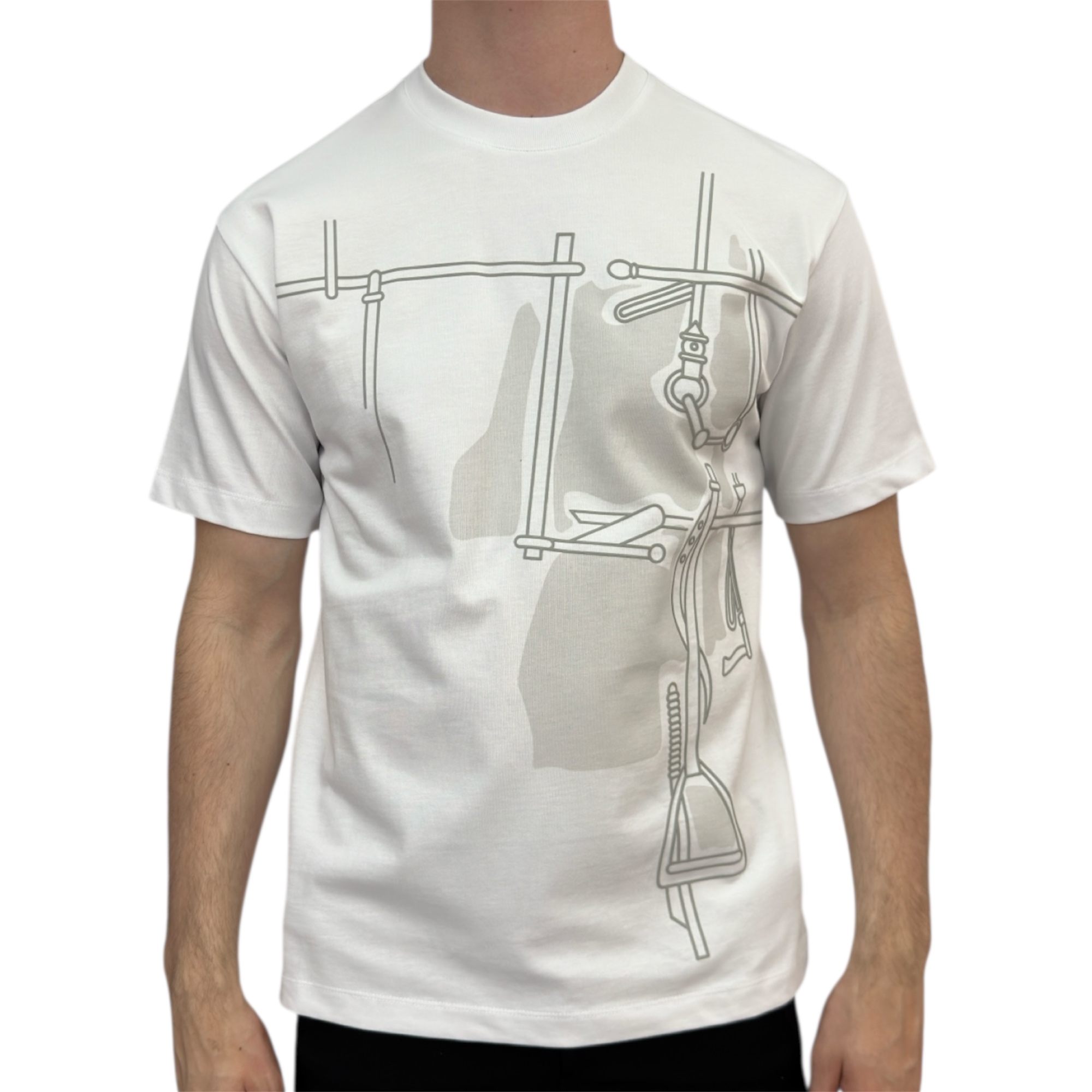Hermes T-shirt Harnais en Gouache White - Image 1