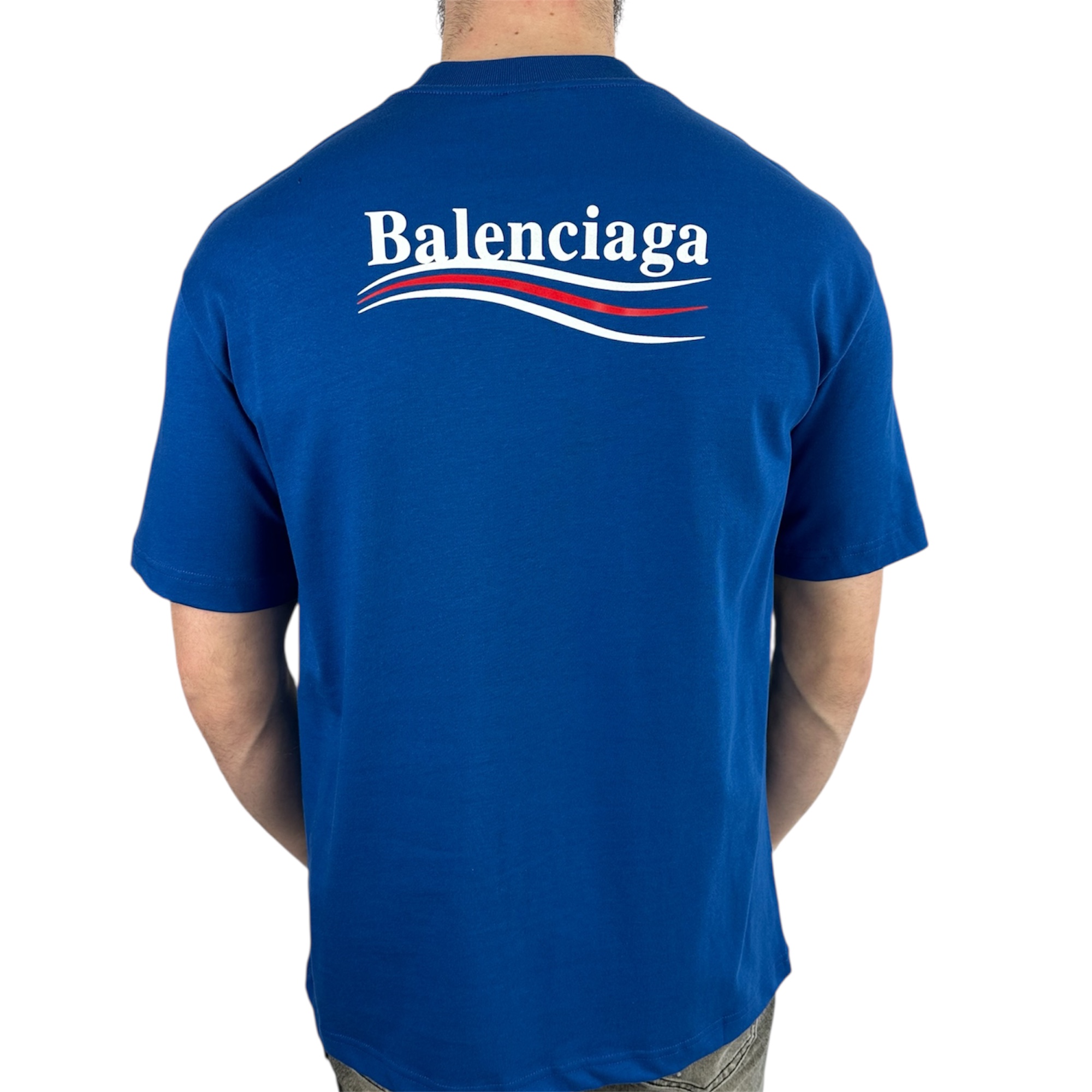 Balenciaga T-shirt Political Blue - Image 3