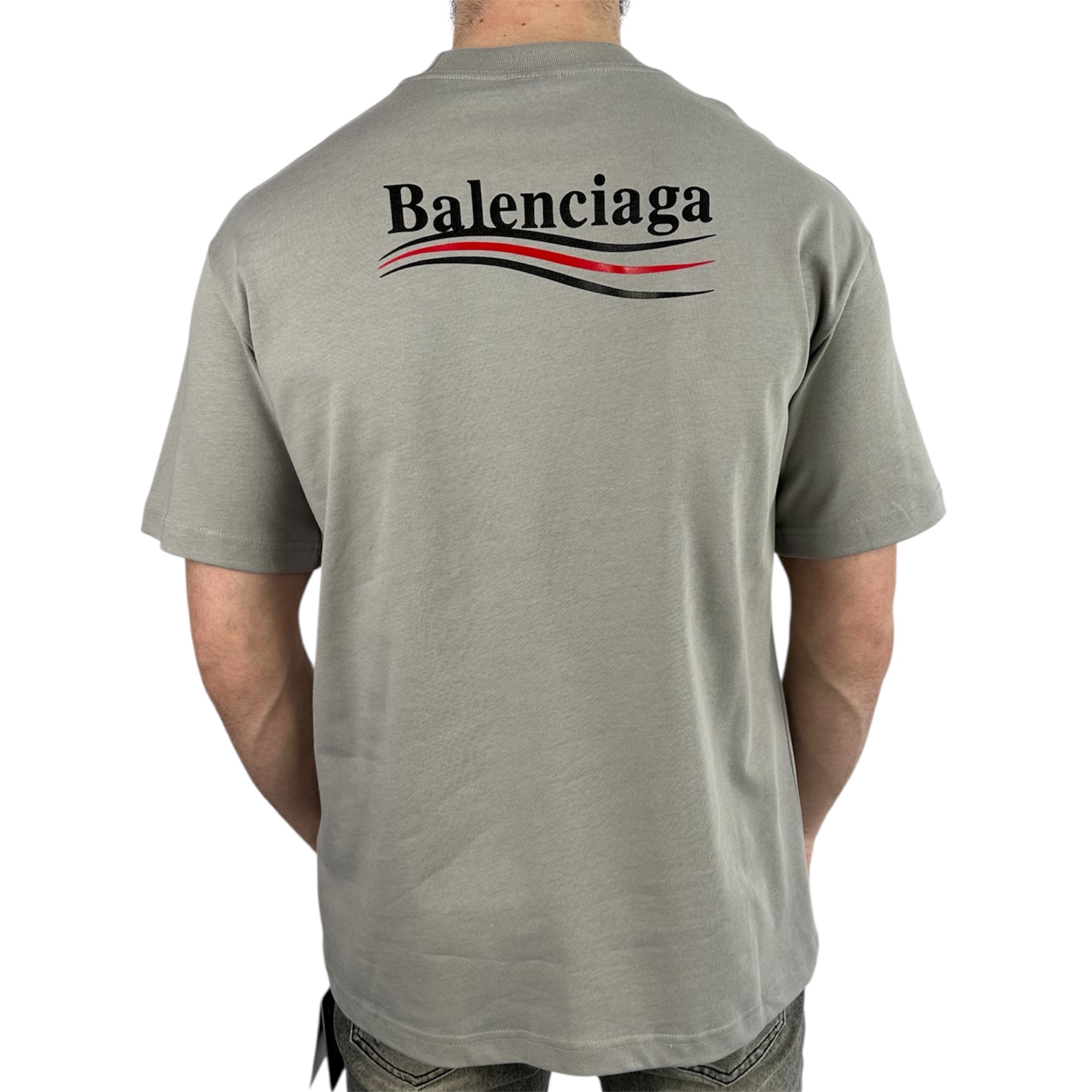 Balenciaga T-shirt Political Grey - Image 3