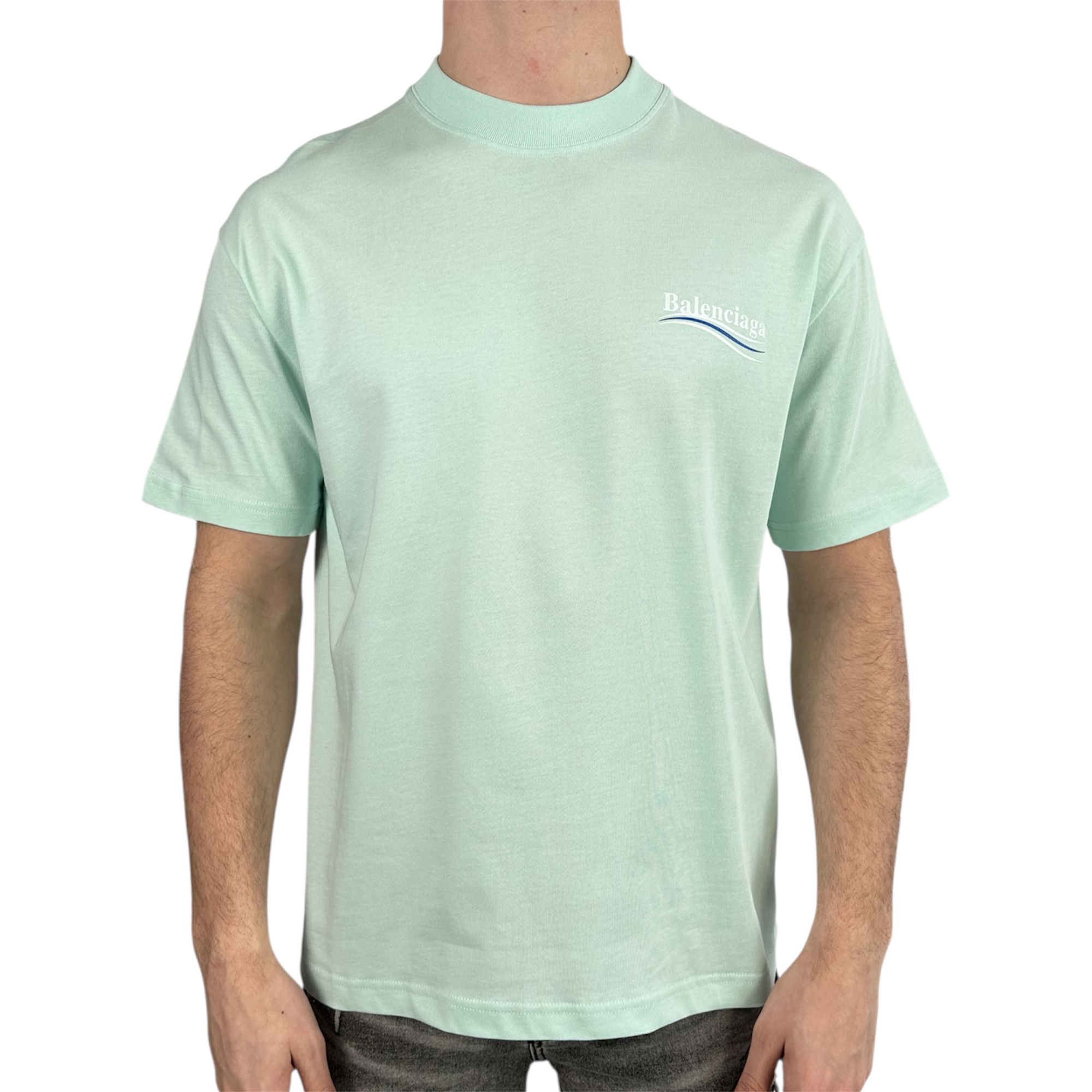 Balenciaga T-shirt Political Mint - Image 1