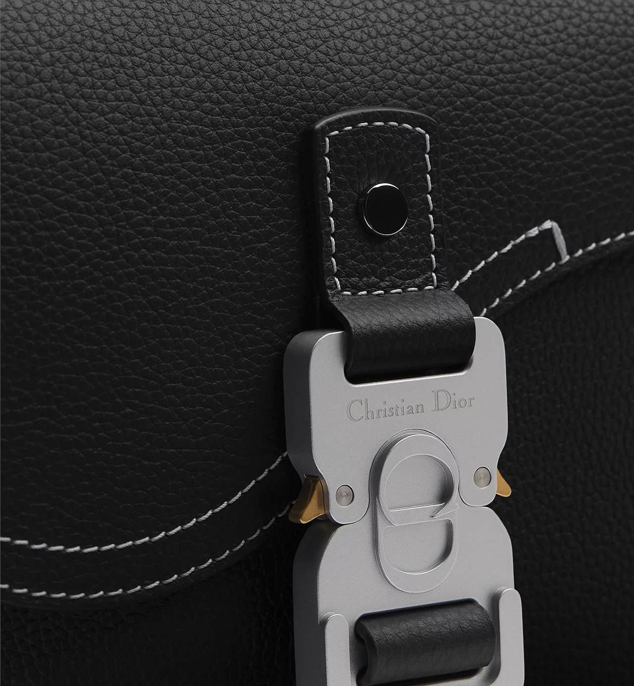 Dior Saddle Messenger Bag Leather Black - Image 4