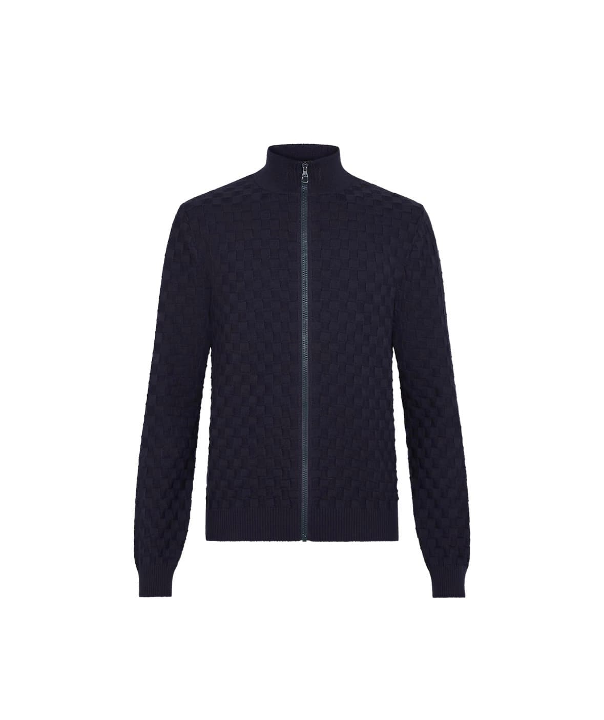 Louis Vuitton Damier Signature Zip-Through Cardigan Navy Blue