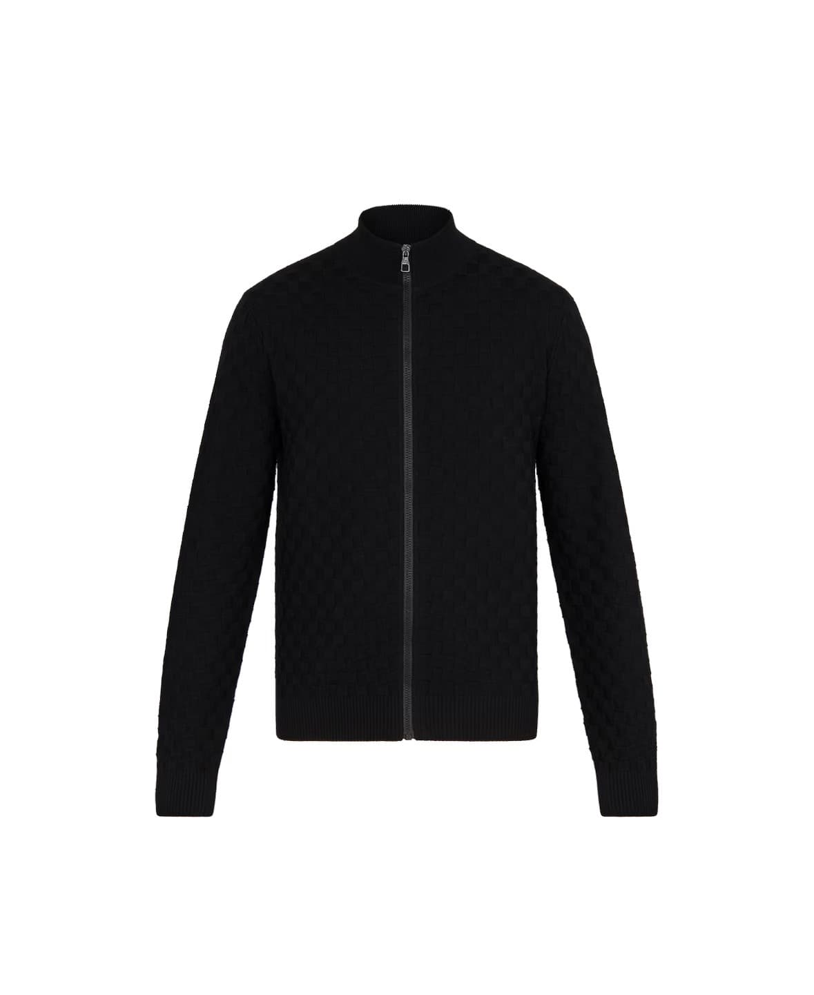 Louis Vuitton Damier Signature Zip-Through Cardigan Black