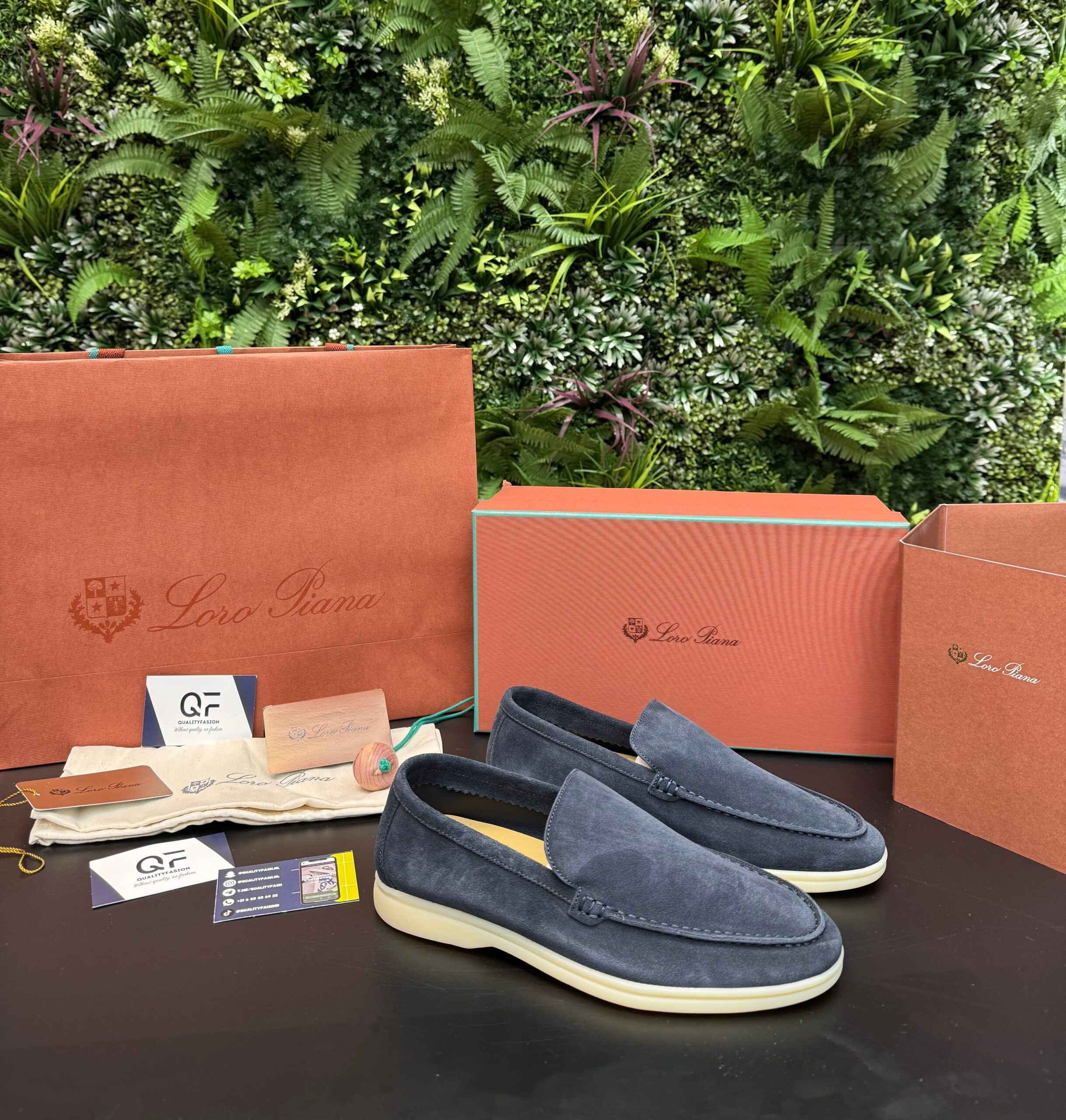 Loro Piana Summer Walk Loafer Navy Blue