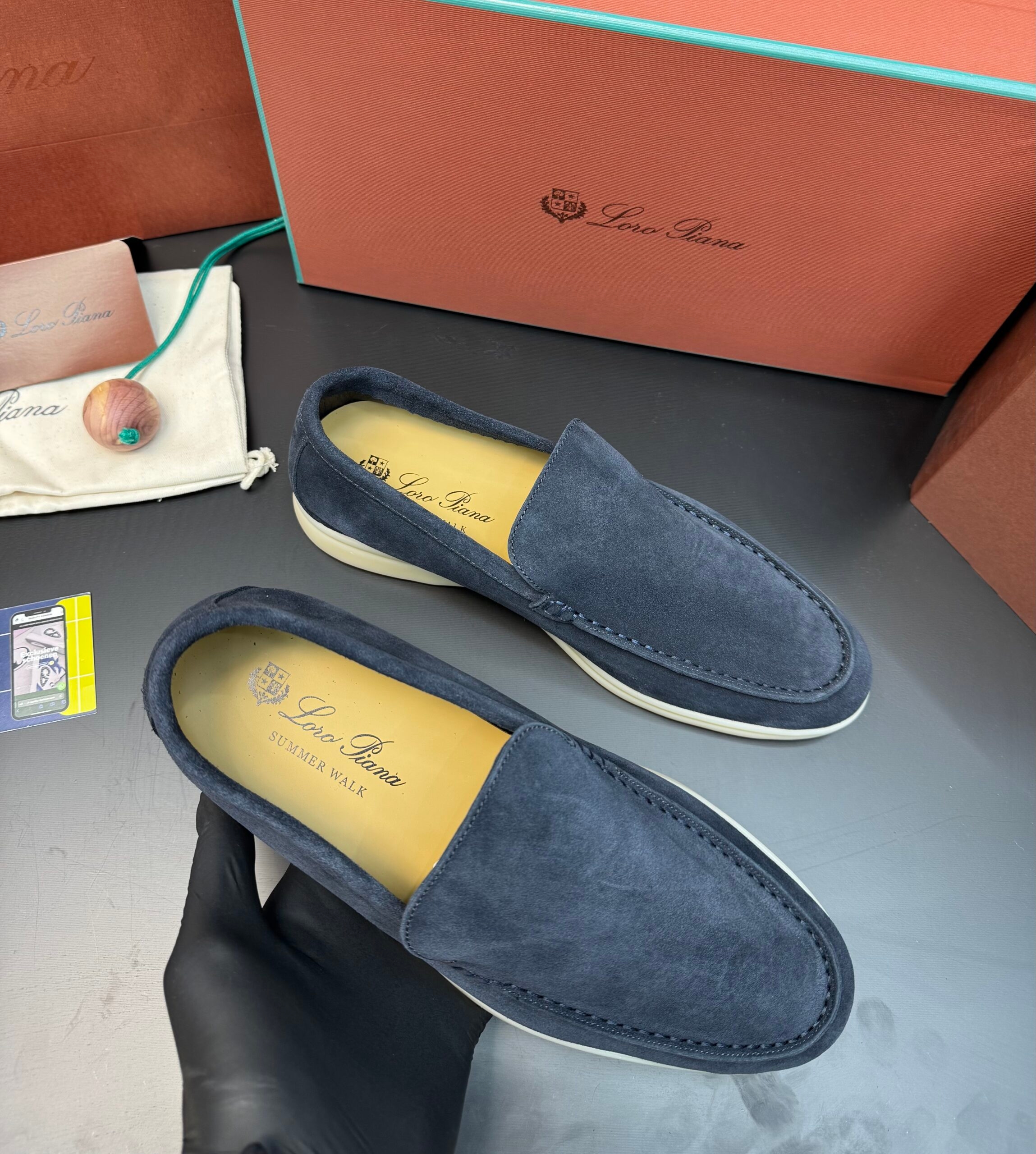 Loro Piana Summer Walk Loafer Navy Blue - Image 2