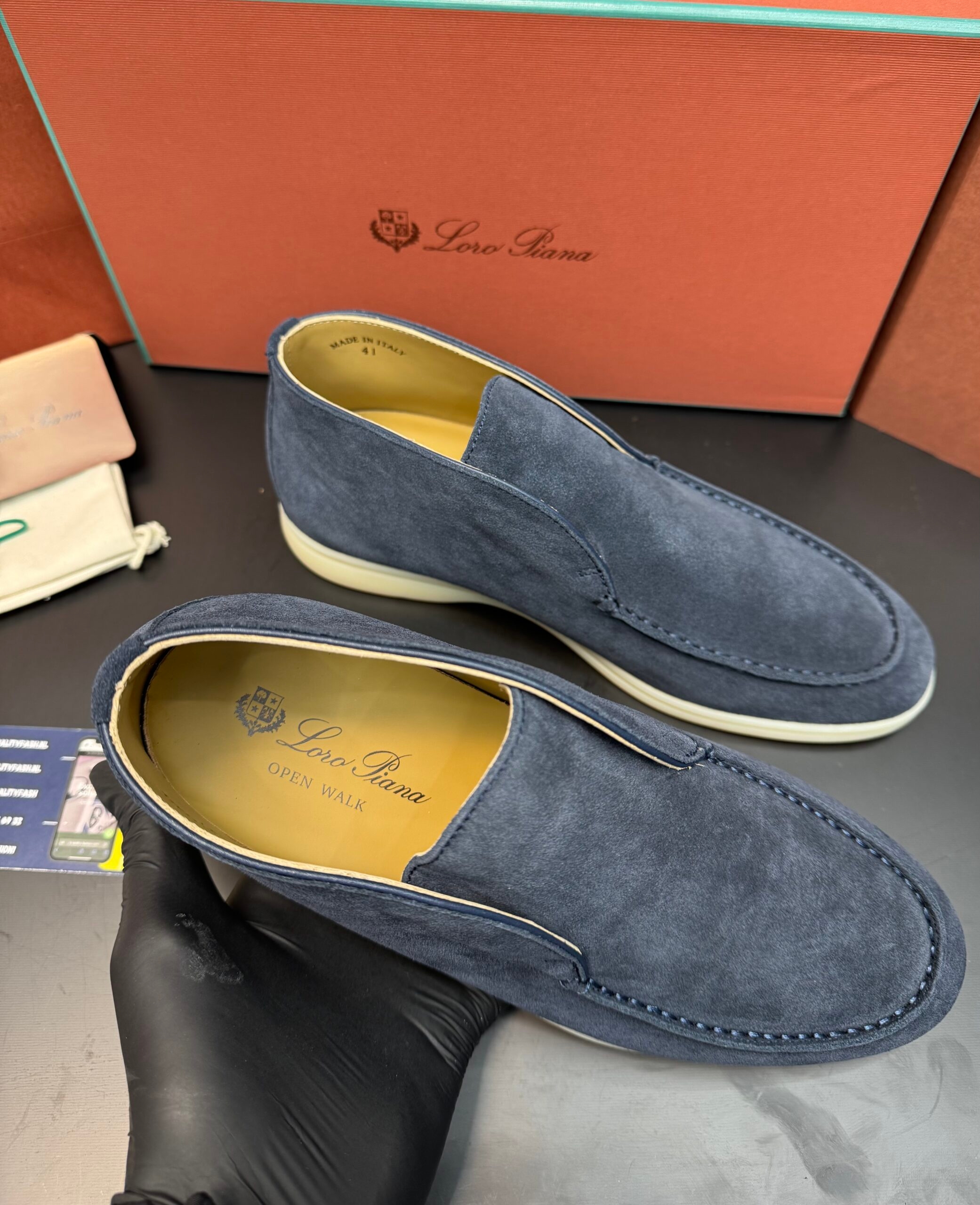 Loro Piana Open Walk Loafer Navy Blue - Image 2